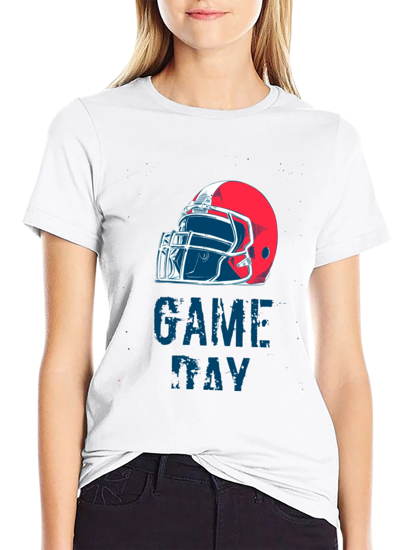 Game Day Football Helmet Graphic Tee