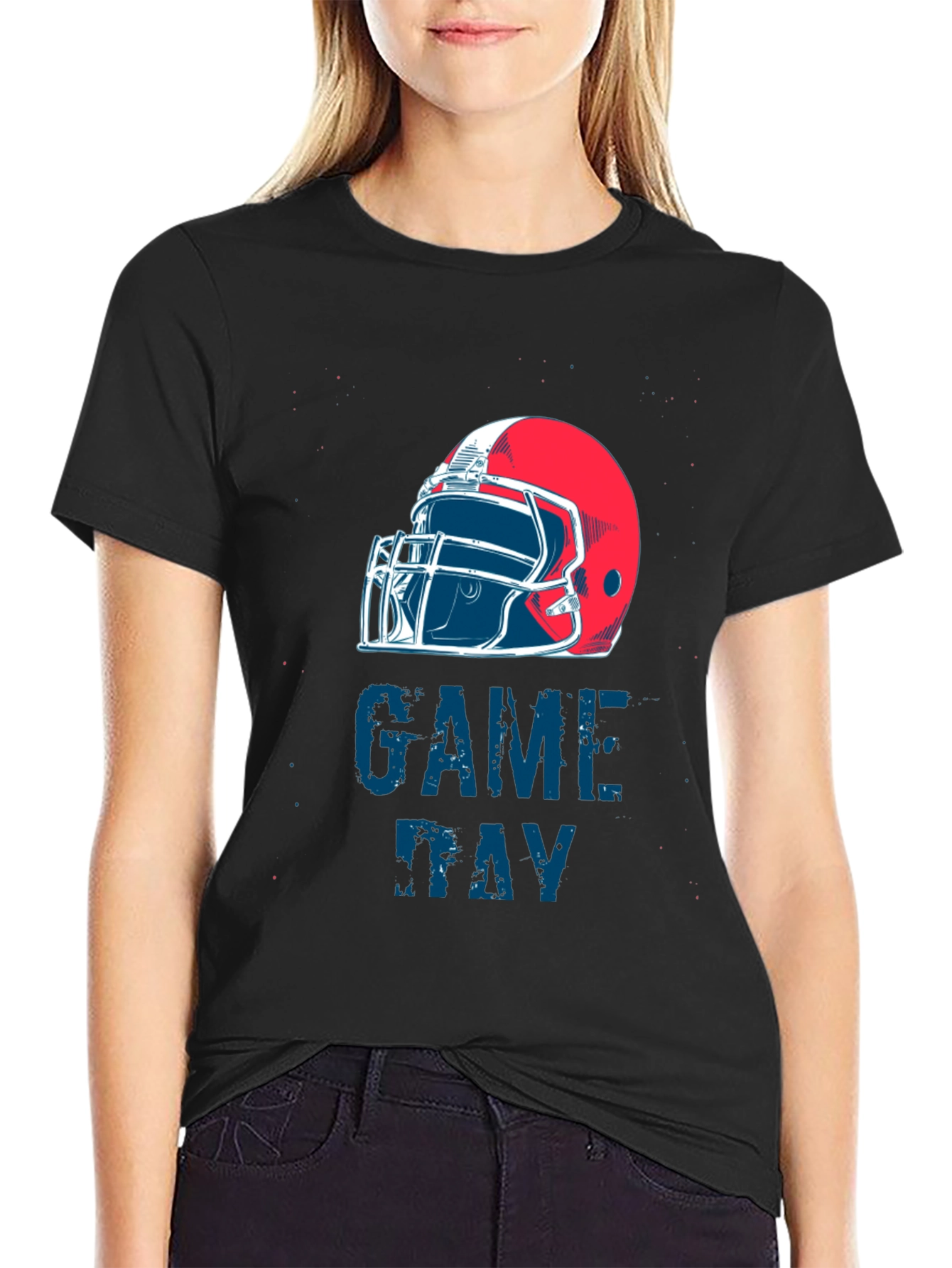 Game Day Football Helmet Graphic Tee
