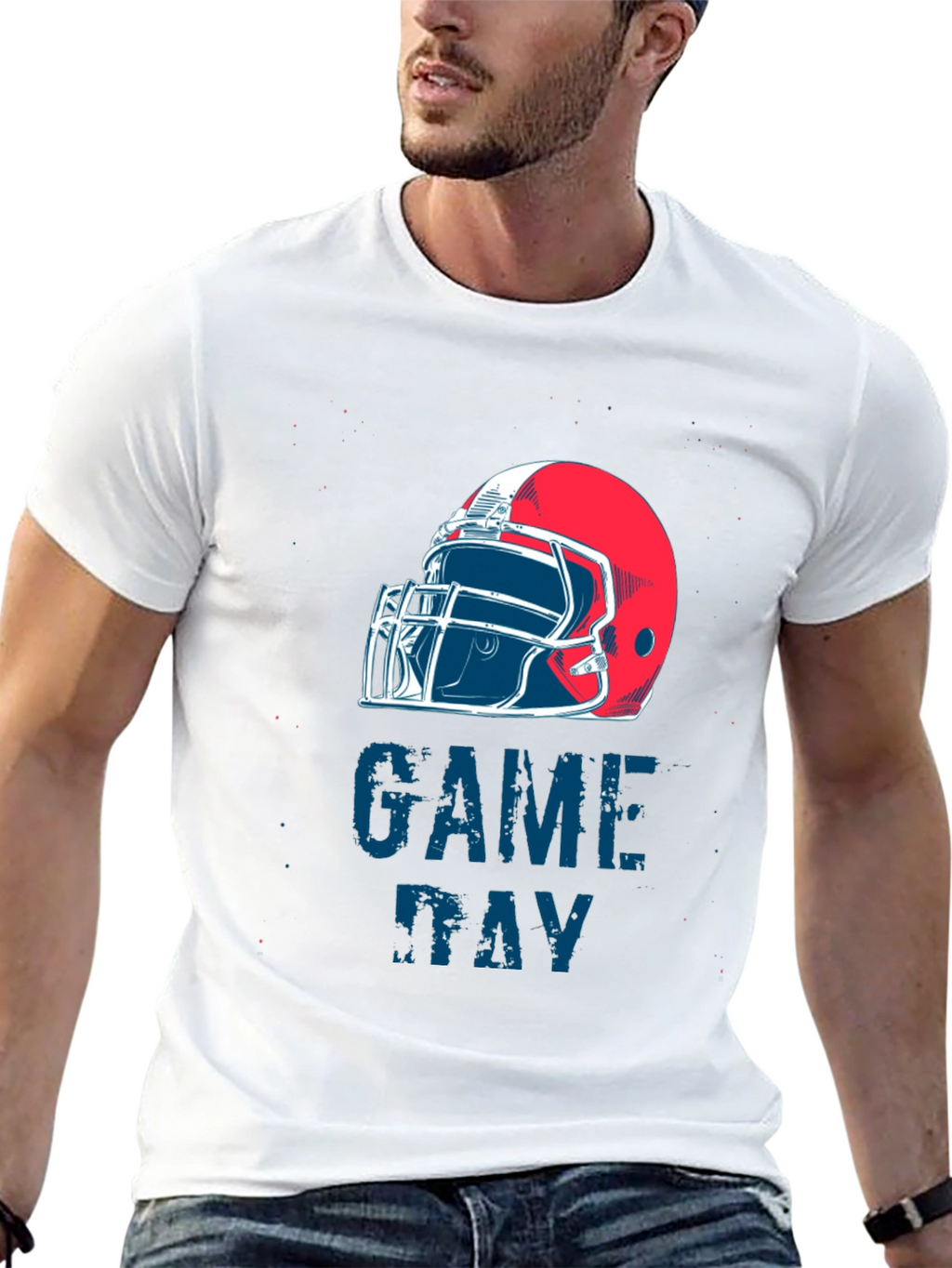 Game Day Football Helmet Graphic Tee