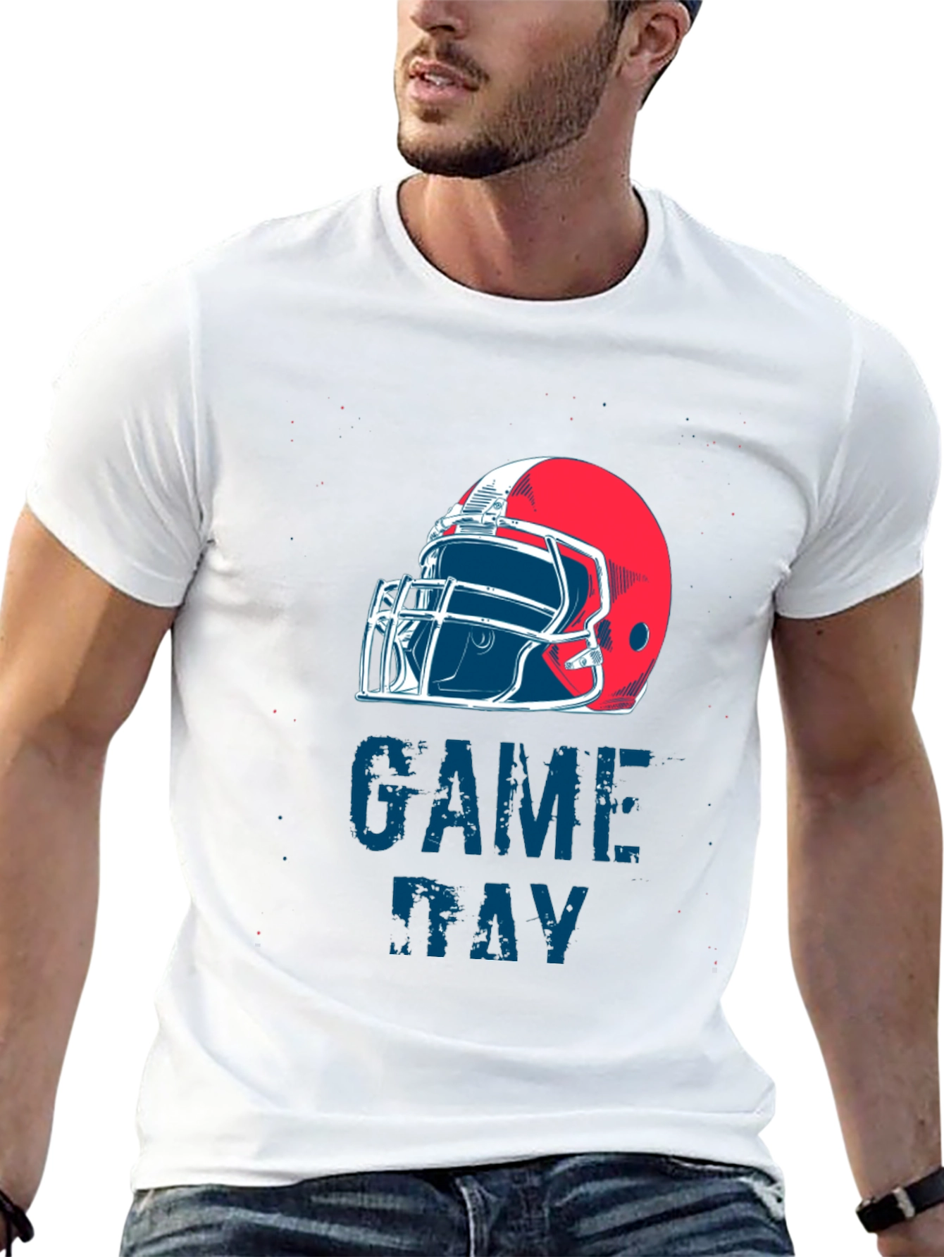 Game Day Football Helmet Graphic Tee