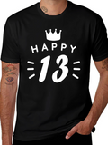 Happy 13th Birthday T-Shirt - Crown Graphic