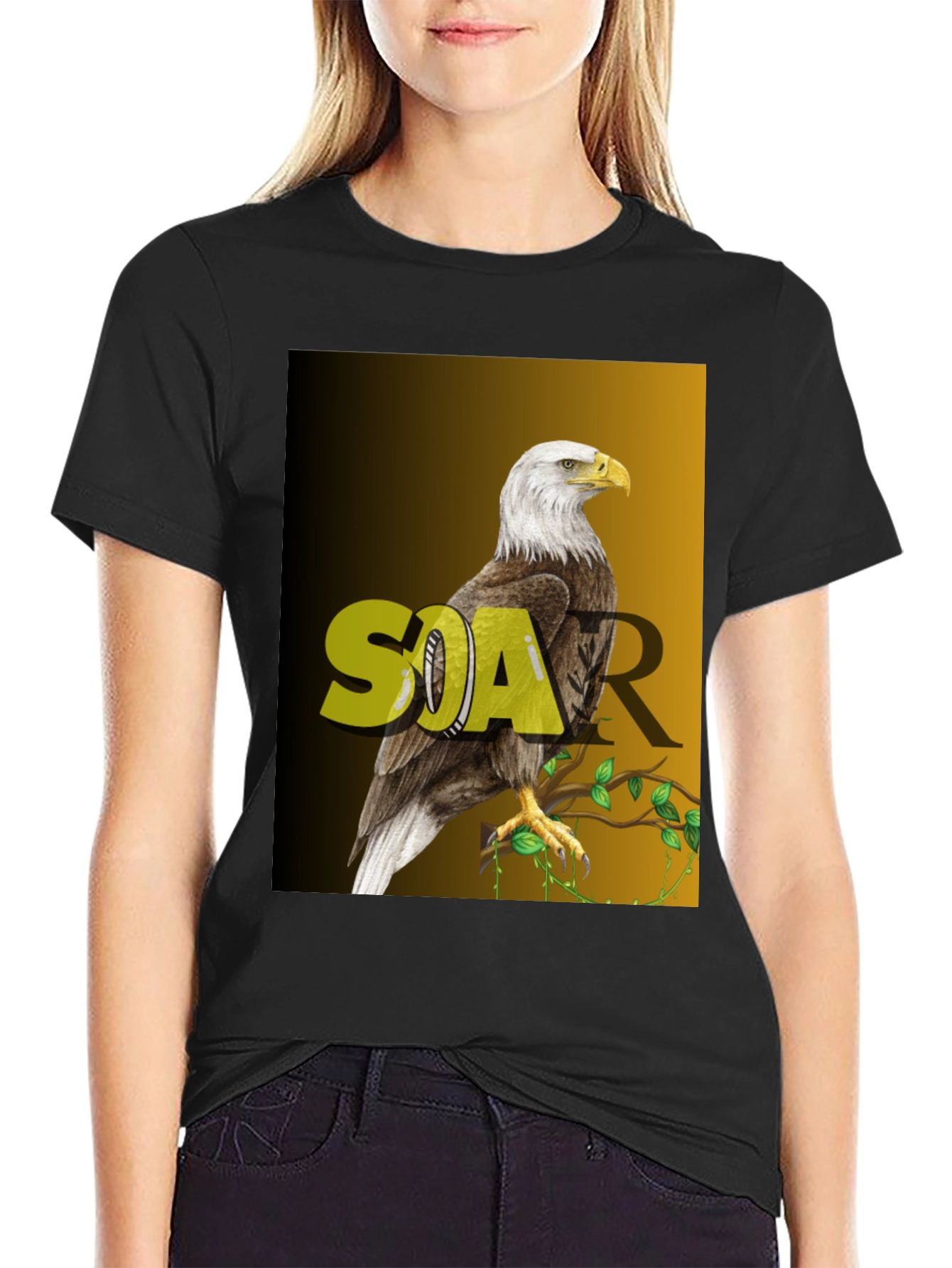 Soar Eagle Graphic T-Shirt - Black