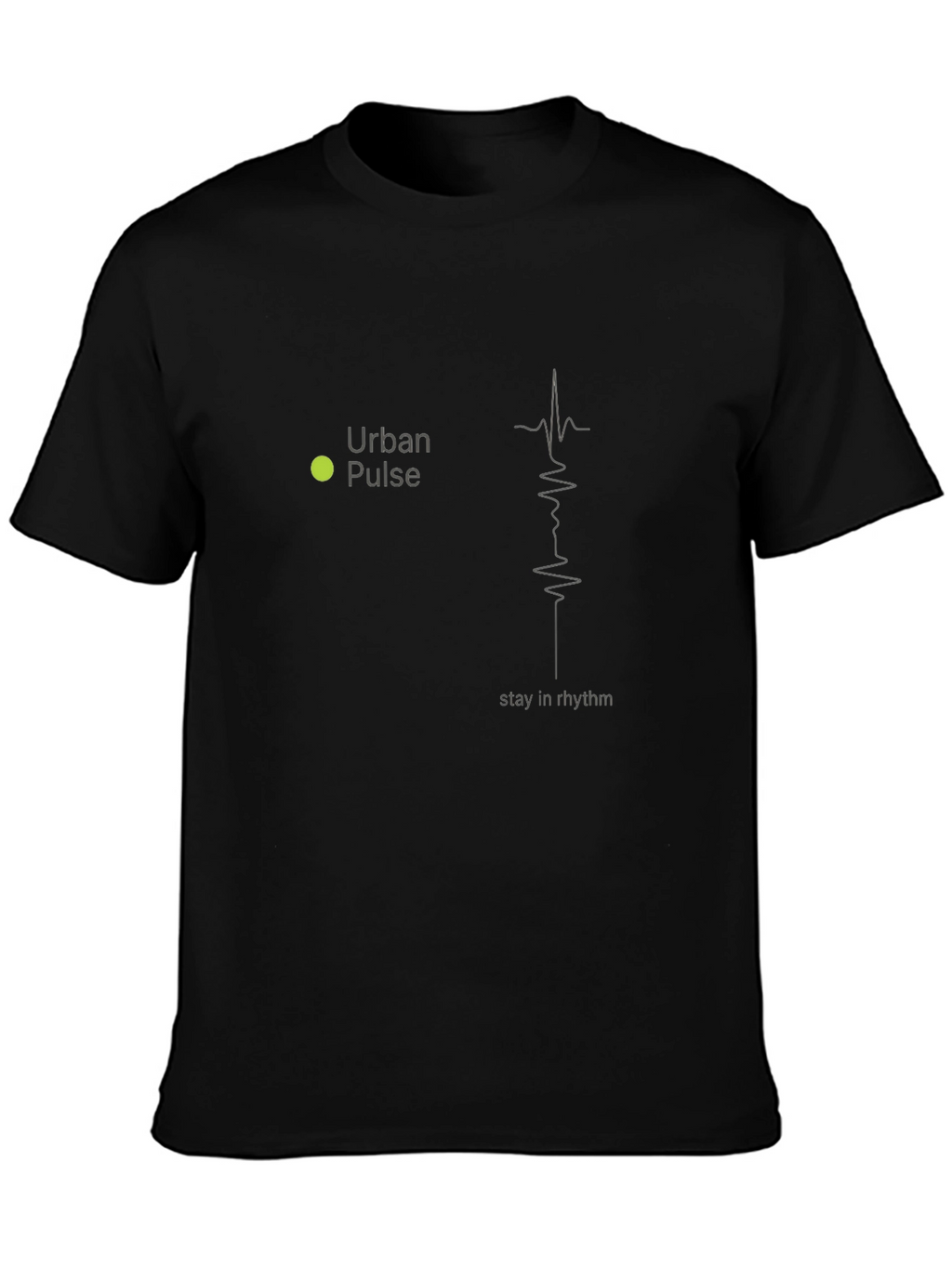 Urban Pulse Black T-Shirt - Stay in Rhythm Design