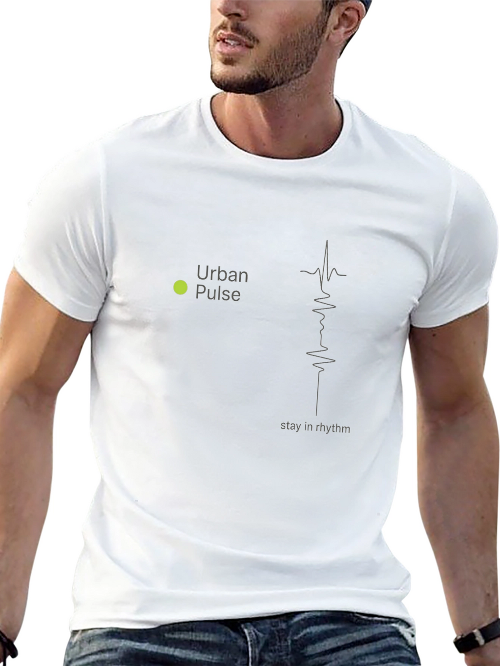Urban Pulse Black T-Shirt - Stay in Rhythm Design
