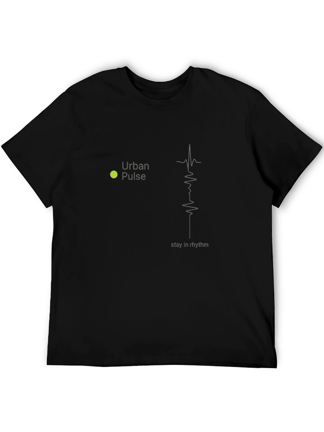 Urban Pulse Black T-Shirt - Stay in Rhythm Design