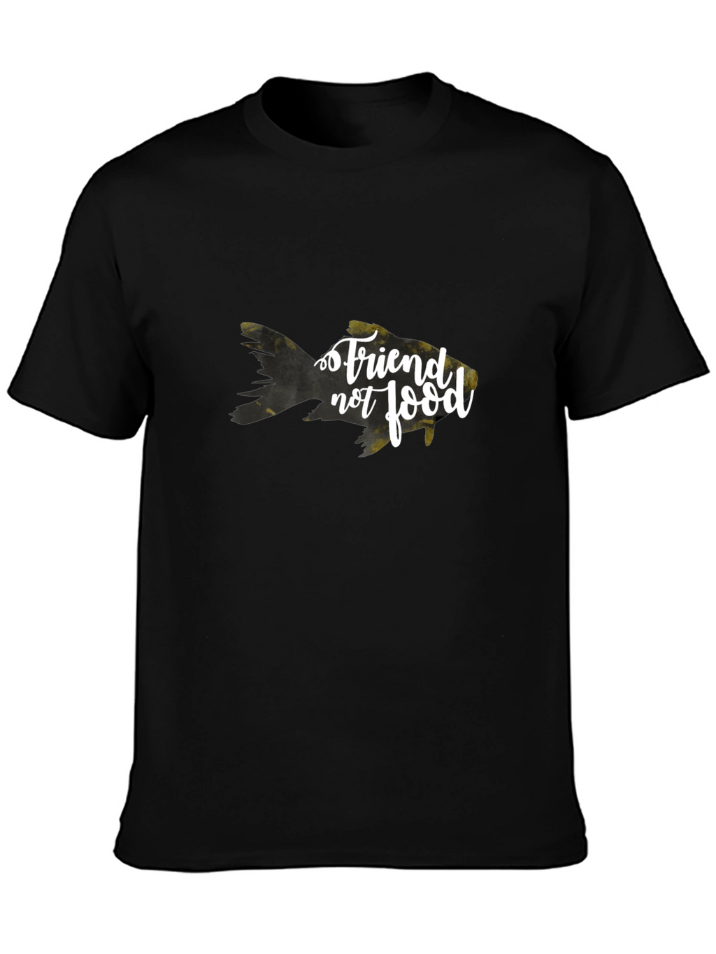 Friend Not Food Goldfish Black T-Shirt