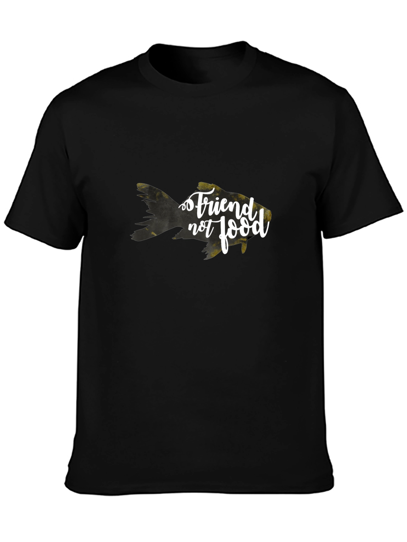 Friend Not Food Goldfish Black T-Shirt