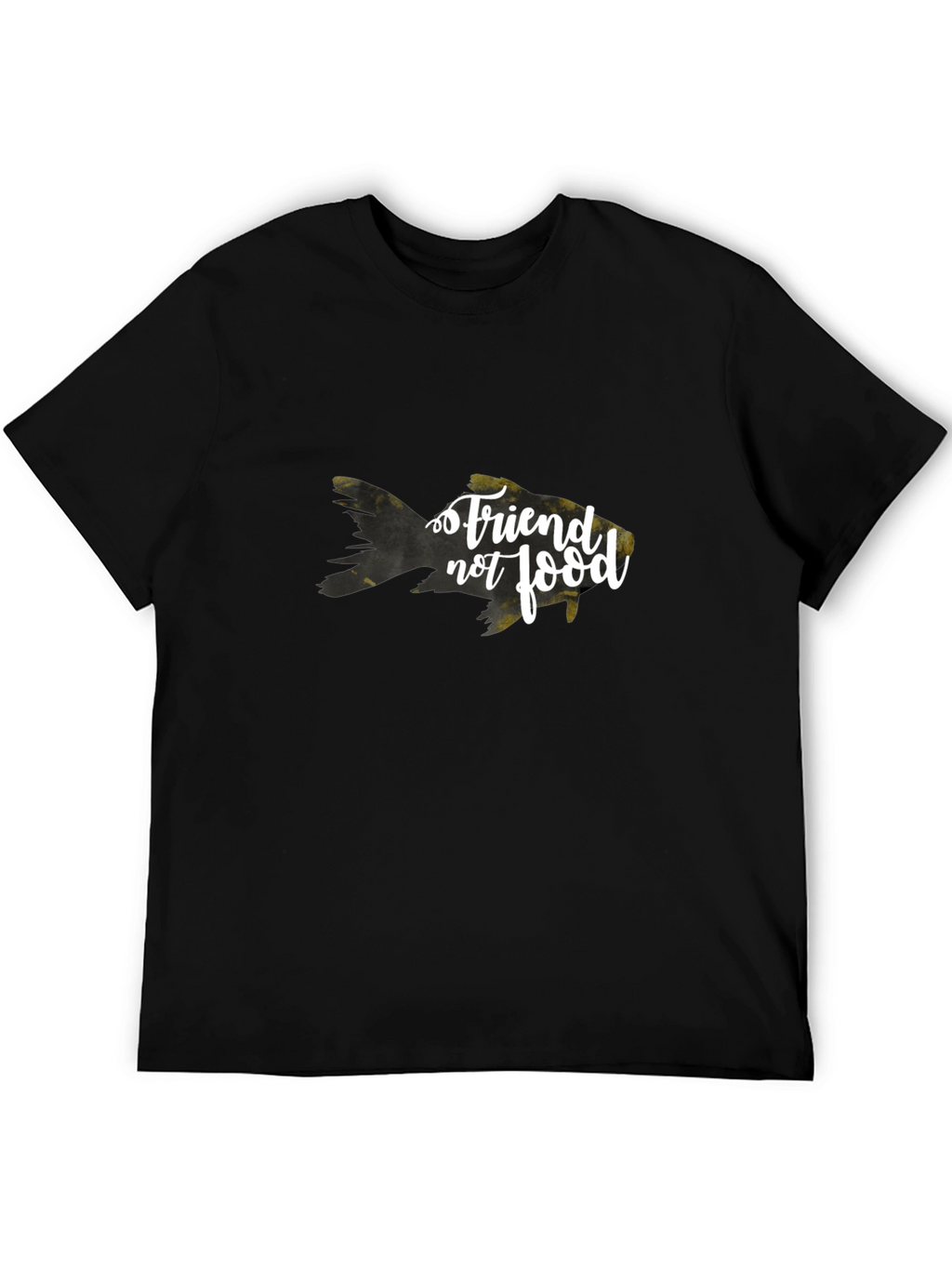Friend Not Food Goldfish Black T-Shirt
