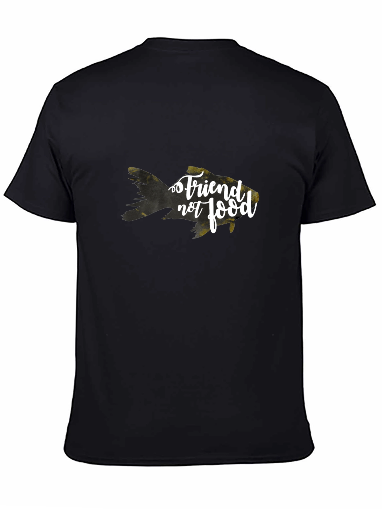 Friend Not Food Goldfish Black T-Shirt