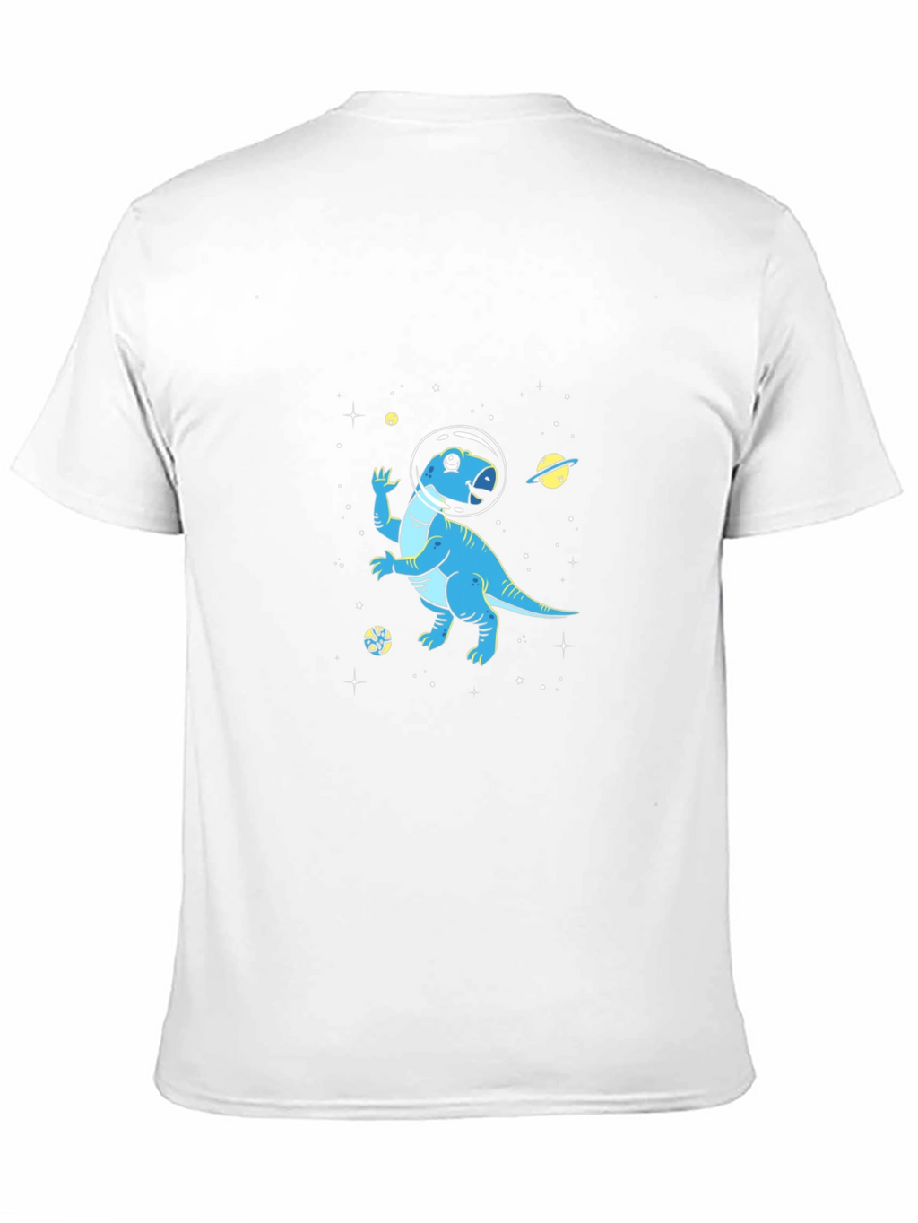 Dino Space T-Shirt - Black Cotton Astronaut Dinosaur Tee
