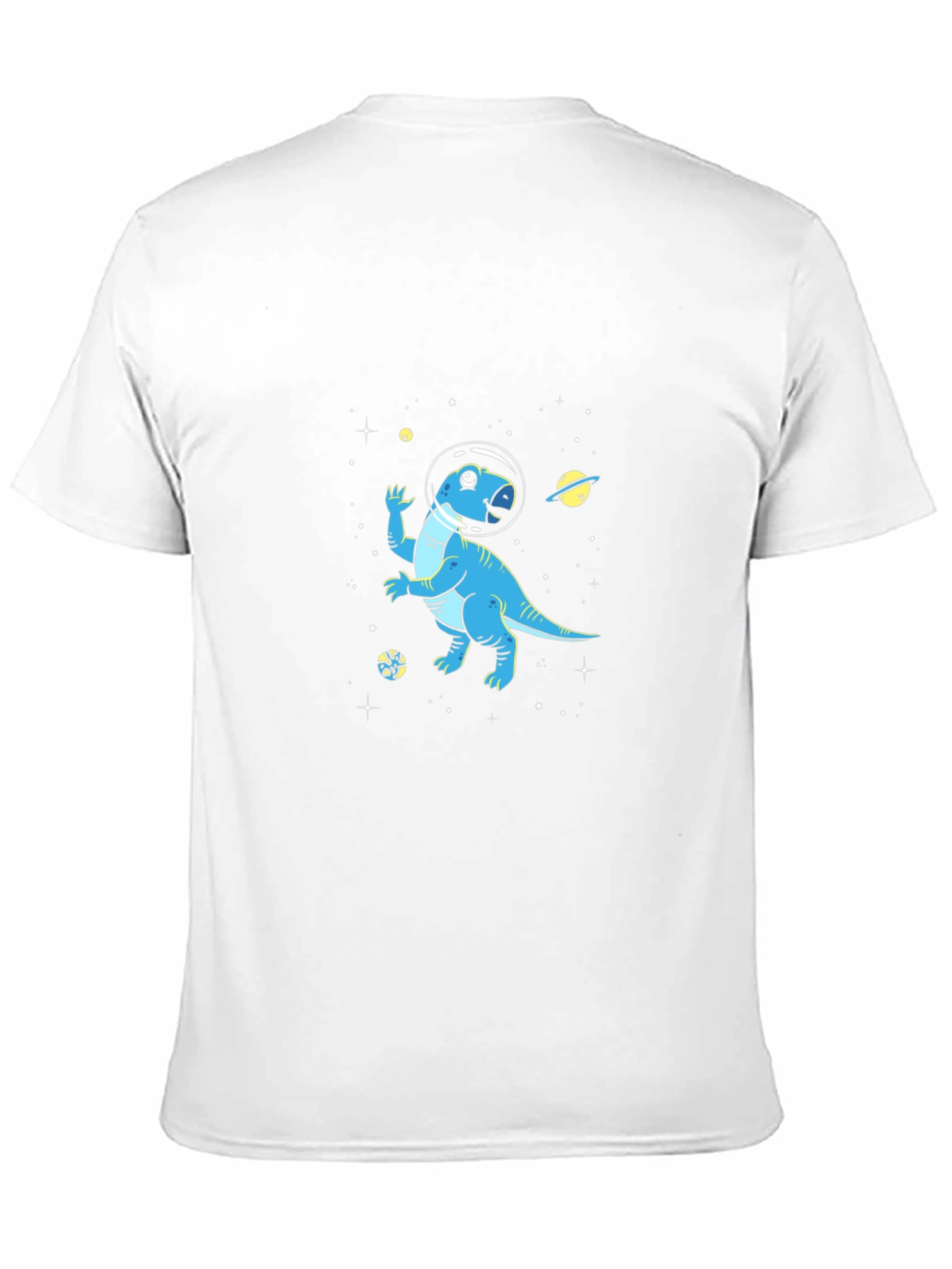 Dino Space T-Shirt - Black Cotton Astronaut Dinosaur Tee