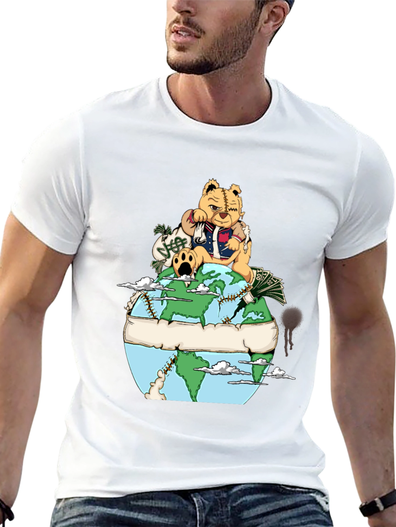 Urban Bear Graphic Tee - Streetwear Fashion