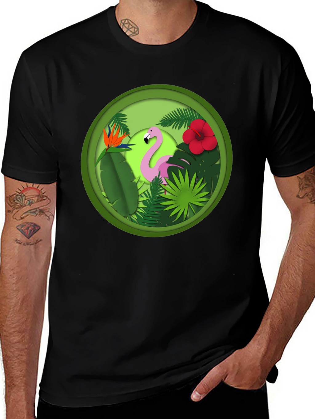 Tropical Flamingo T-Shirt - Unique Graphic Tee