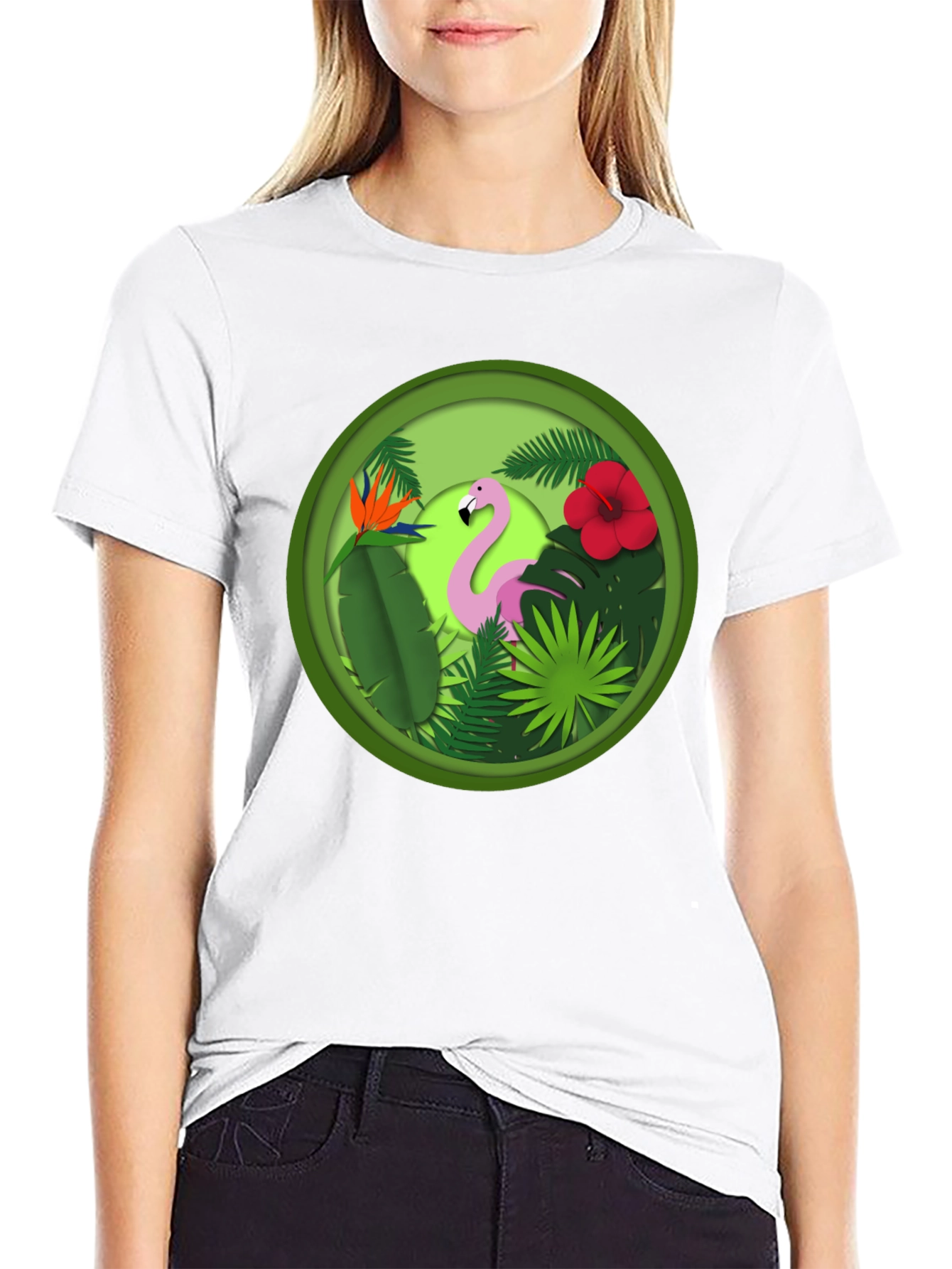 Tropical Flamingo T-Shirt - Unique Graphic Tee