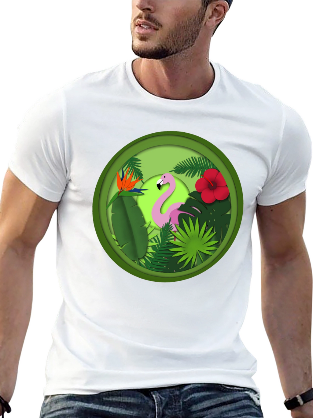 Tropical Flamingo T-Shirt - Unique Graphic Tee