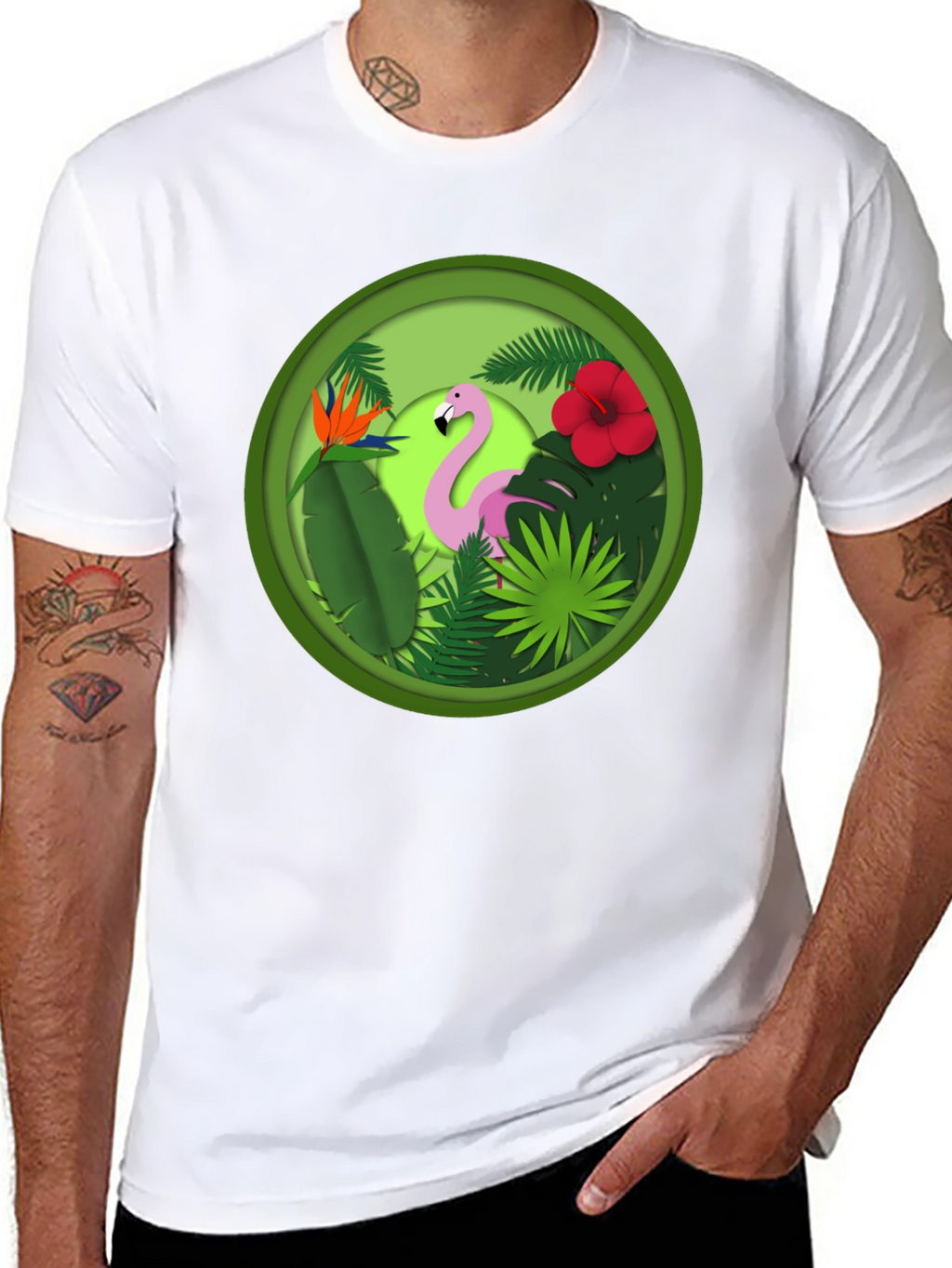 Tropical Flamingo T-Shirt - Unique Graphic Tee