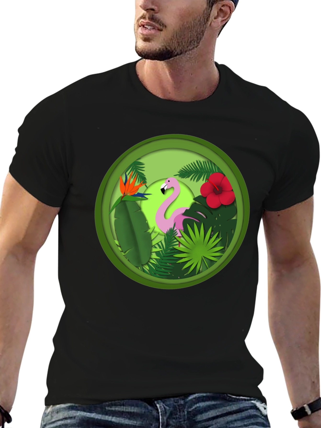 Tropical Flamingo T-Shirt - Unique Graphic Tee