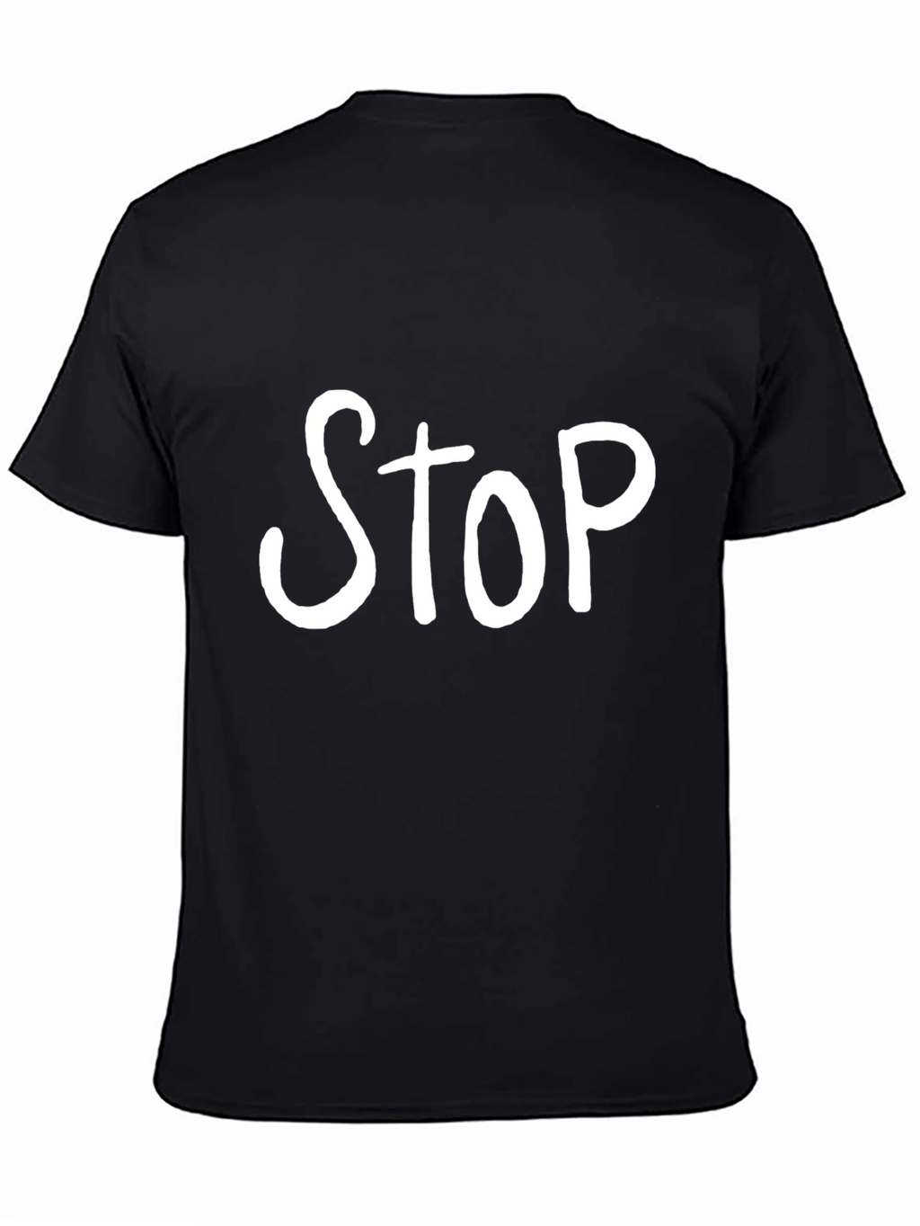 STOP Graphic Tee - Trendy Black T-Shirt