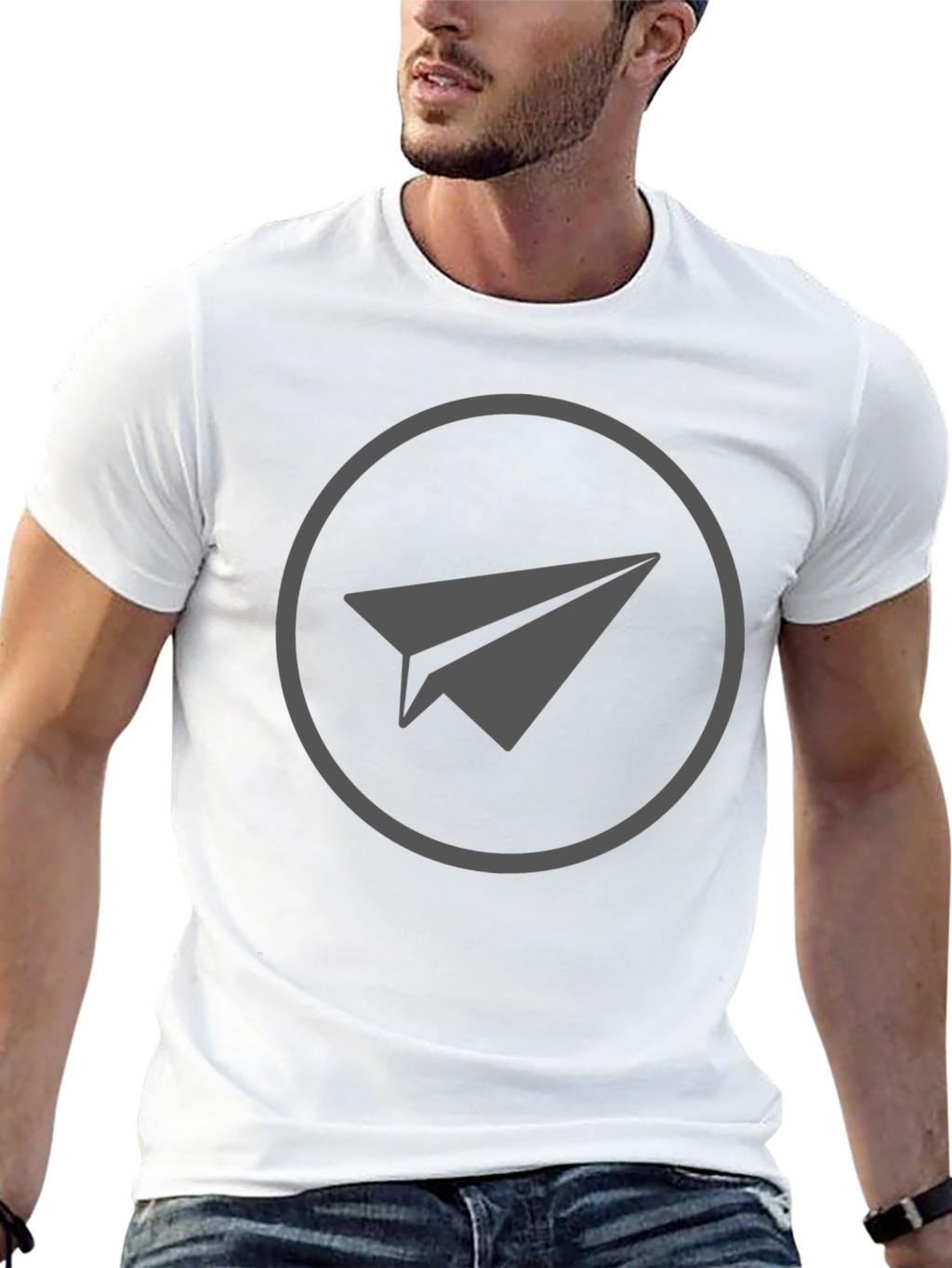 Paper Airplane Graphic Tee - Black