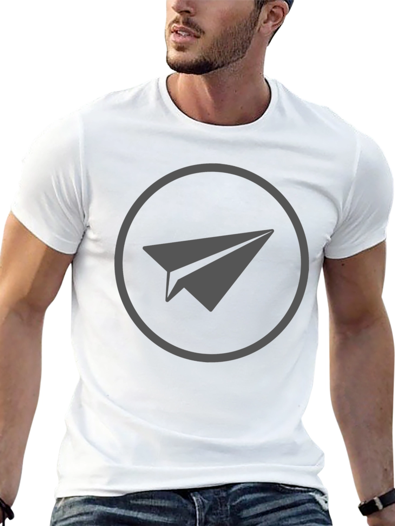 Paper Airplane Graphic Tee - Black