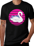 Retro Swan Graphic Tee - Black