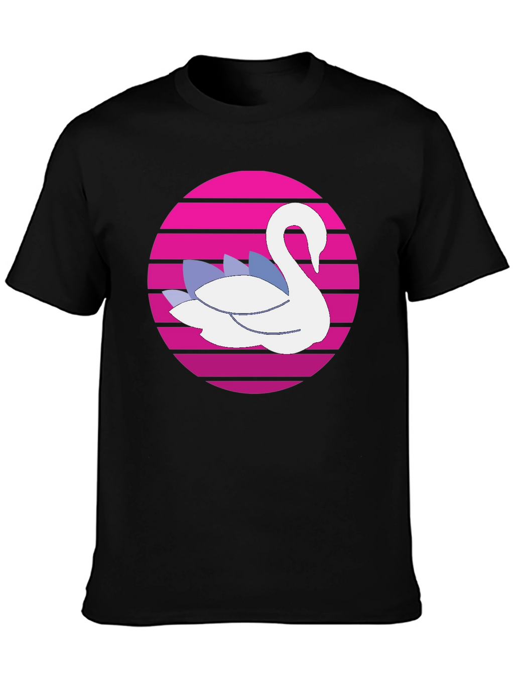 Retro Swan Graphic Tee - Black