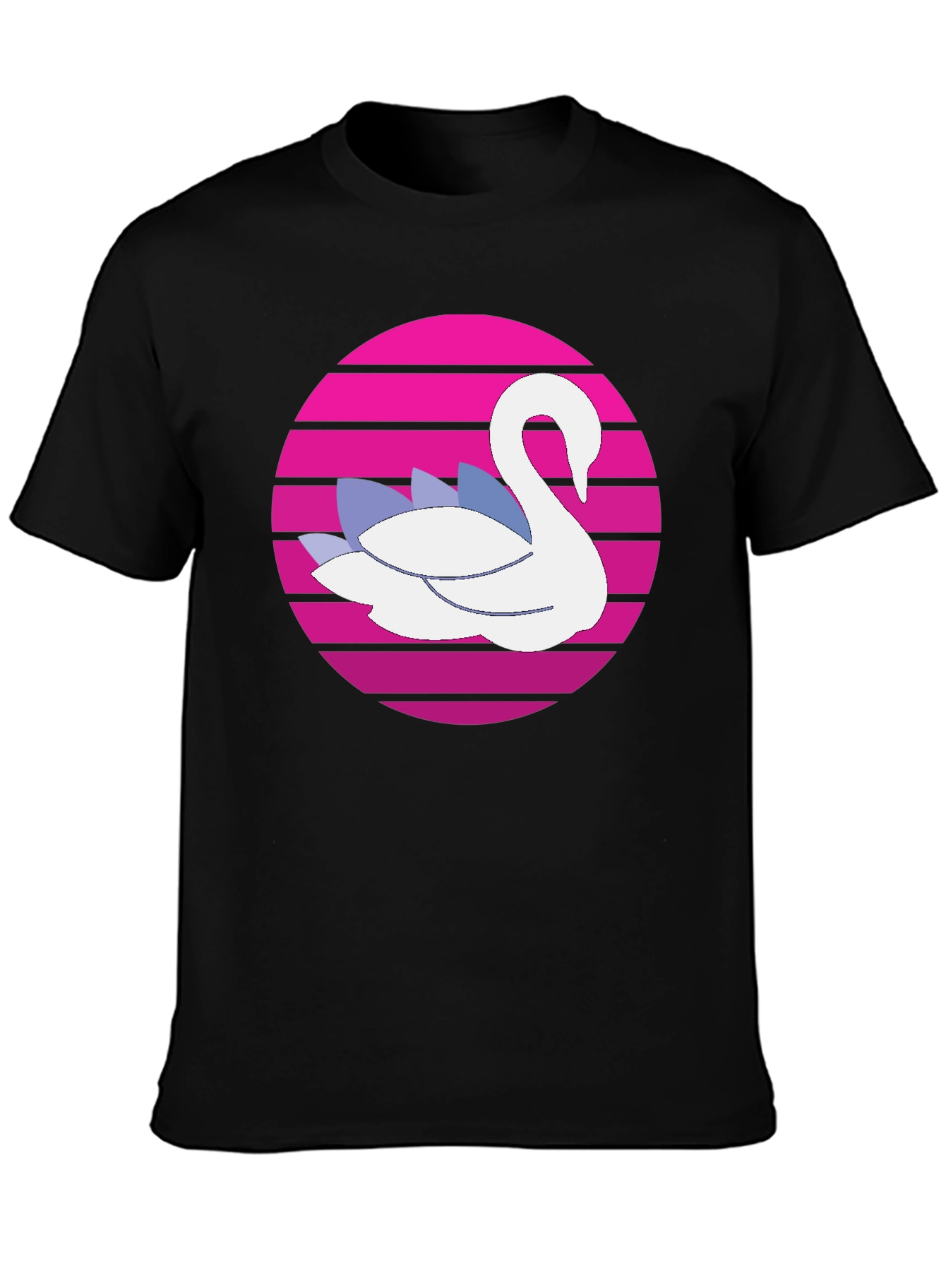 Retro Swan Graphic Tee - Black