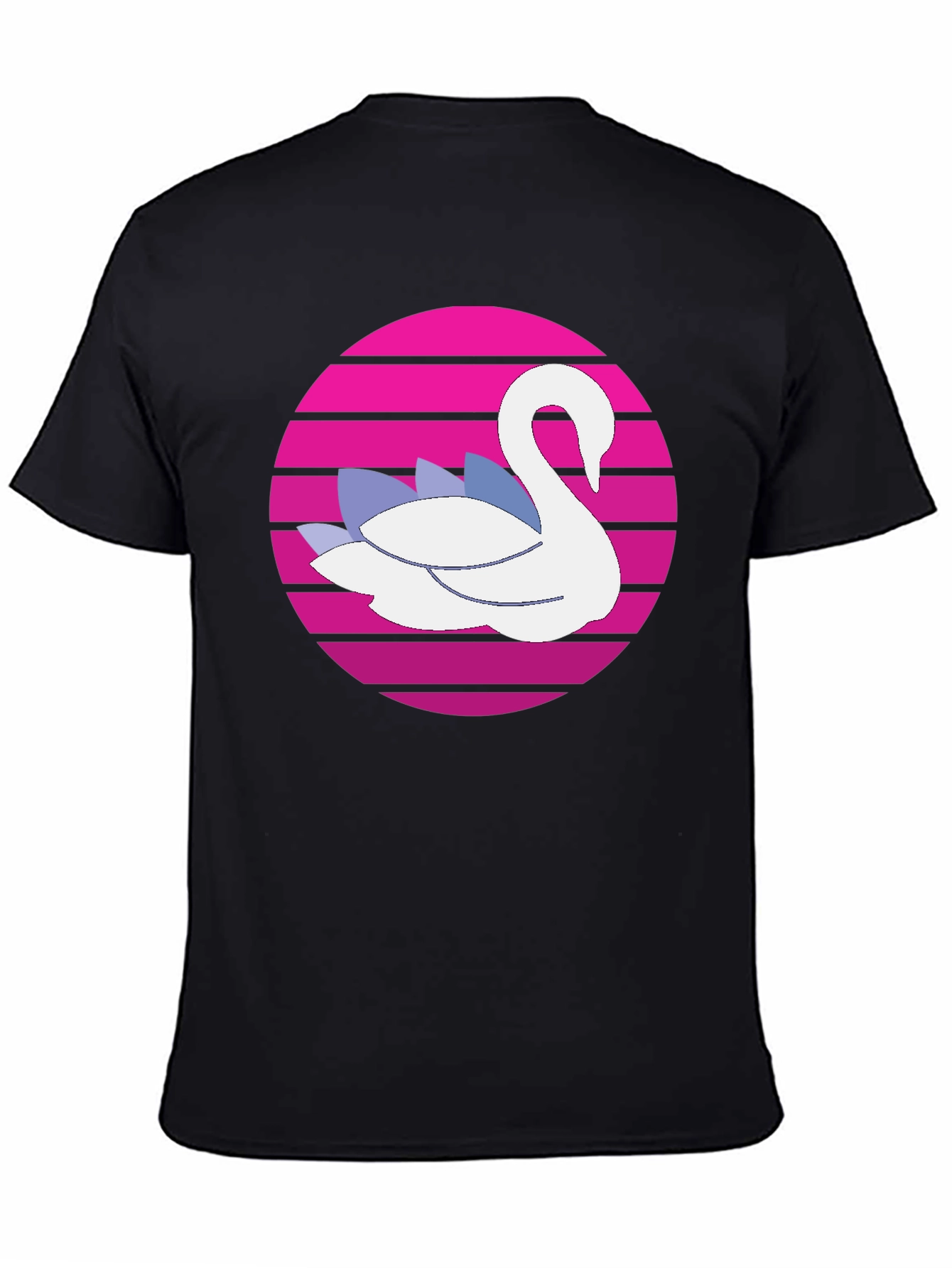 Retro Swan Graphic Tee - Black