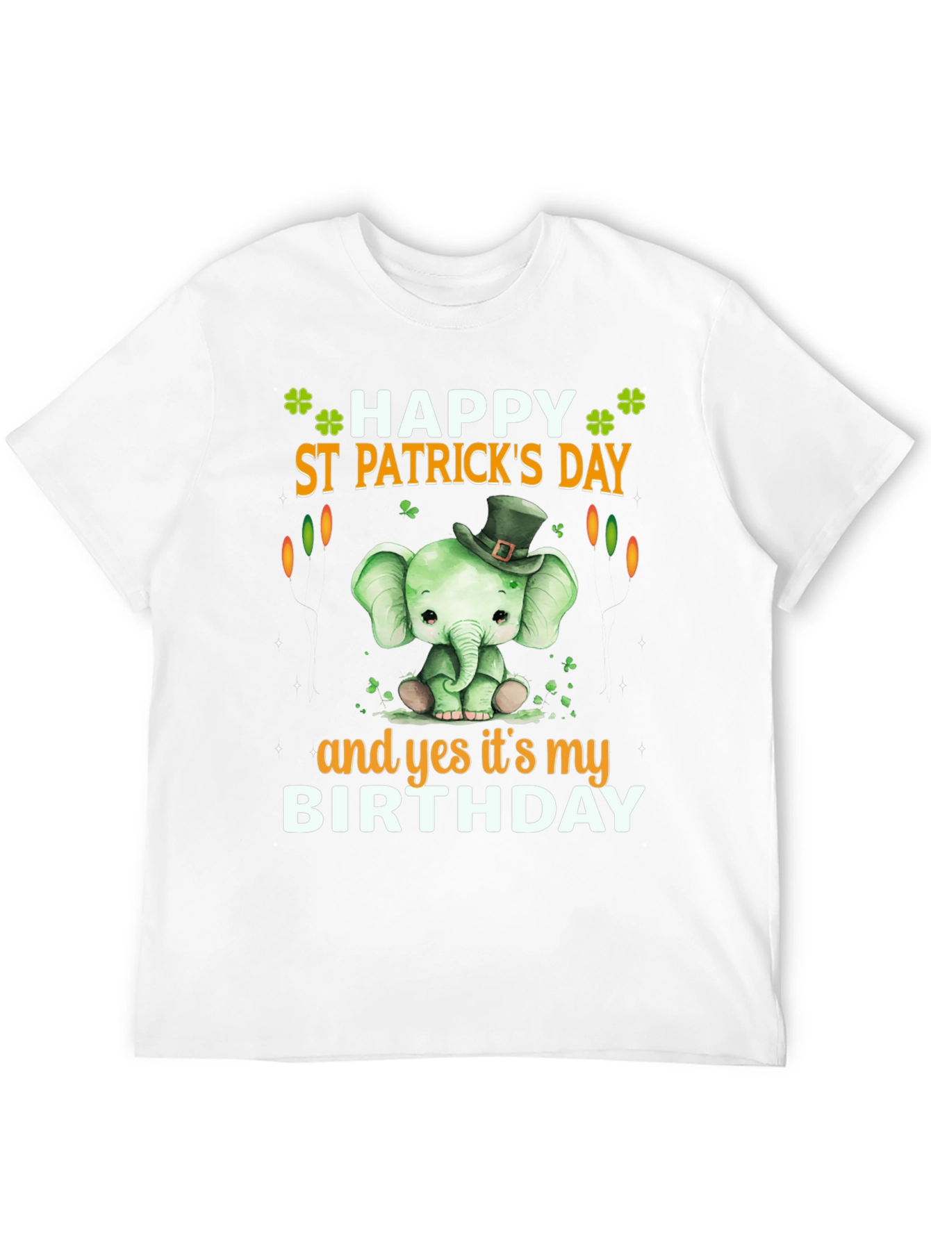 St. Patricks Day Birthday T-Shirt Cute Elephant Design