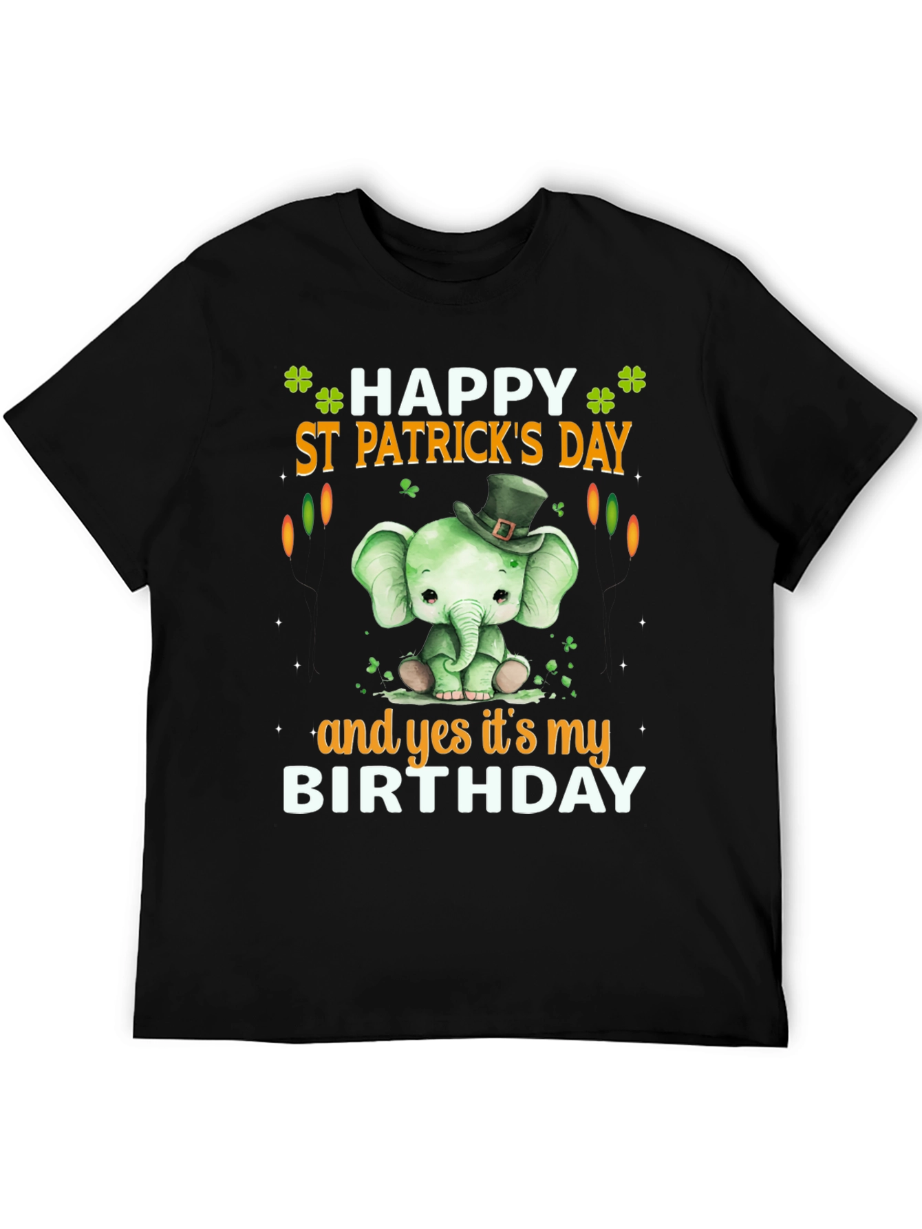 St. Patricks Day Birthday T-Shirt Cute Elephant Design