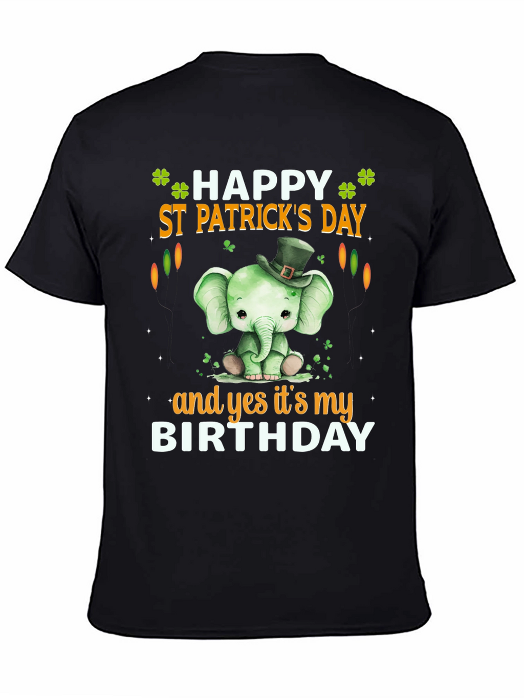 St. Patricks Day Birthday T-Shirt Cute Elephant Design