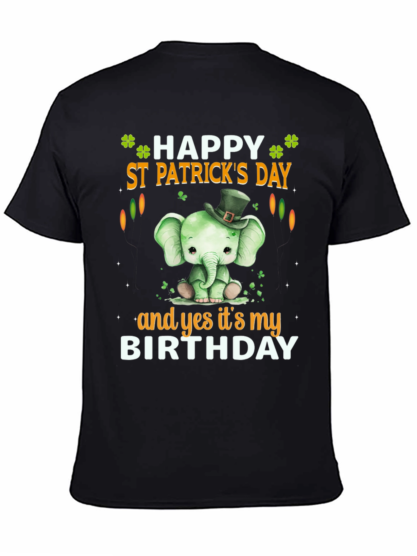 St. Patricks Day Birthday T-Shirt Cute Elephant Design