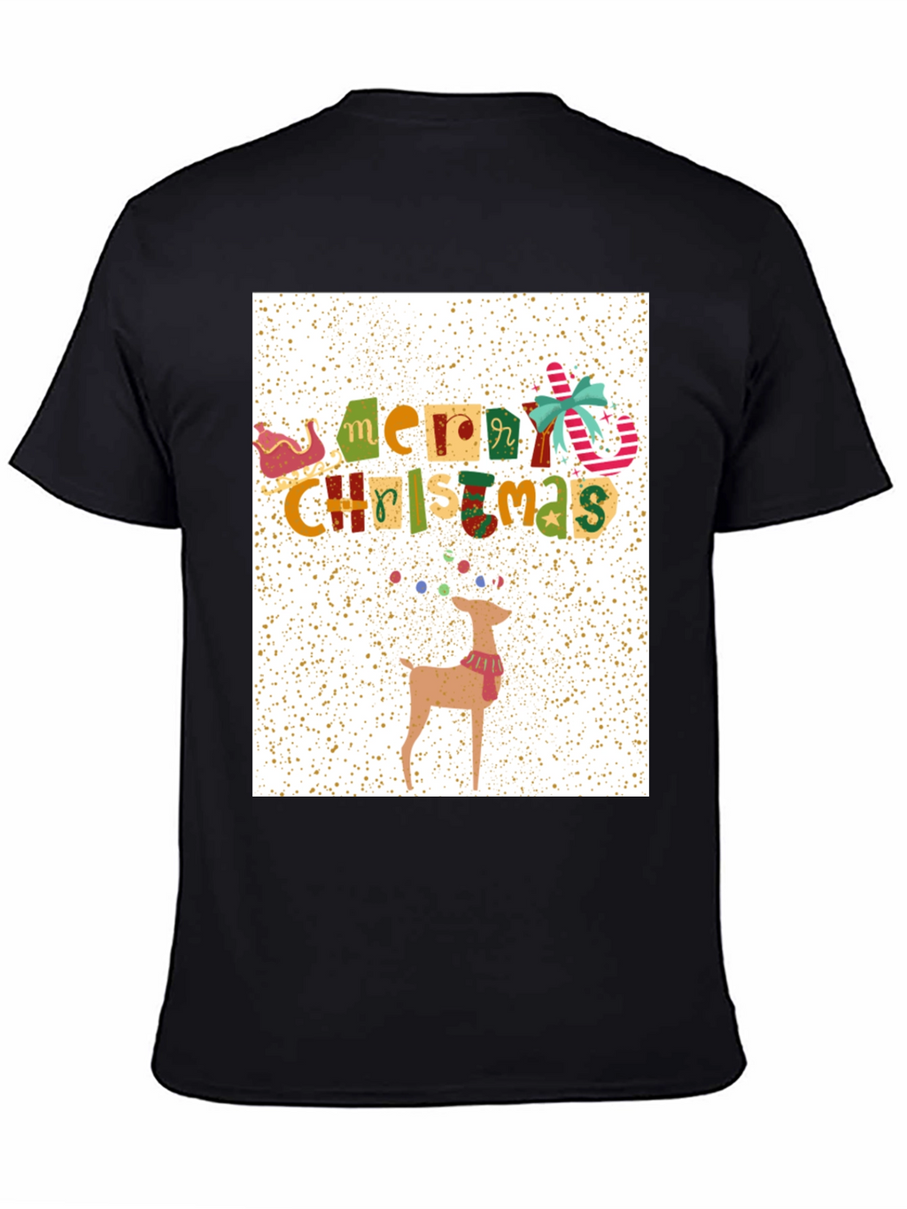 Festive Merry Christmas Reindeer Graphic Tee