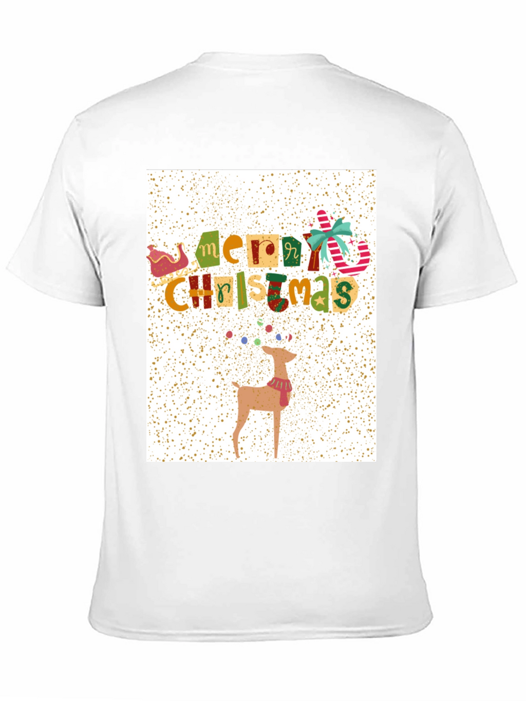 Festive Merry Christmas Reindeer Graphic Tee