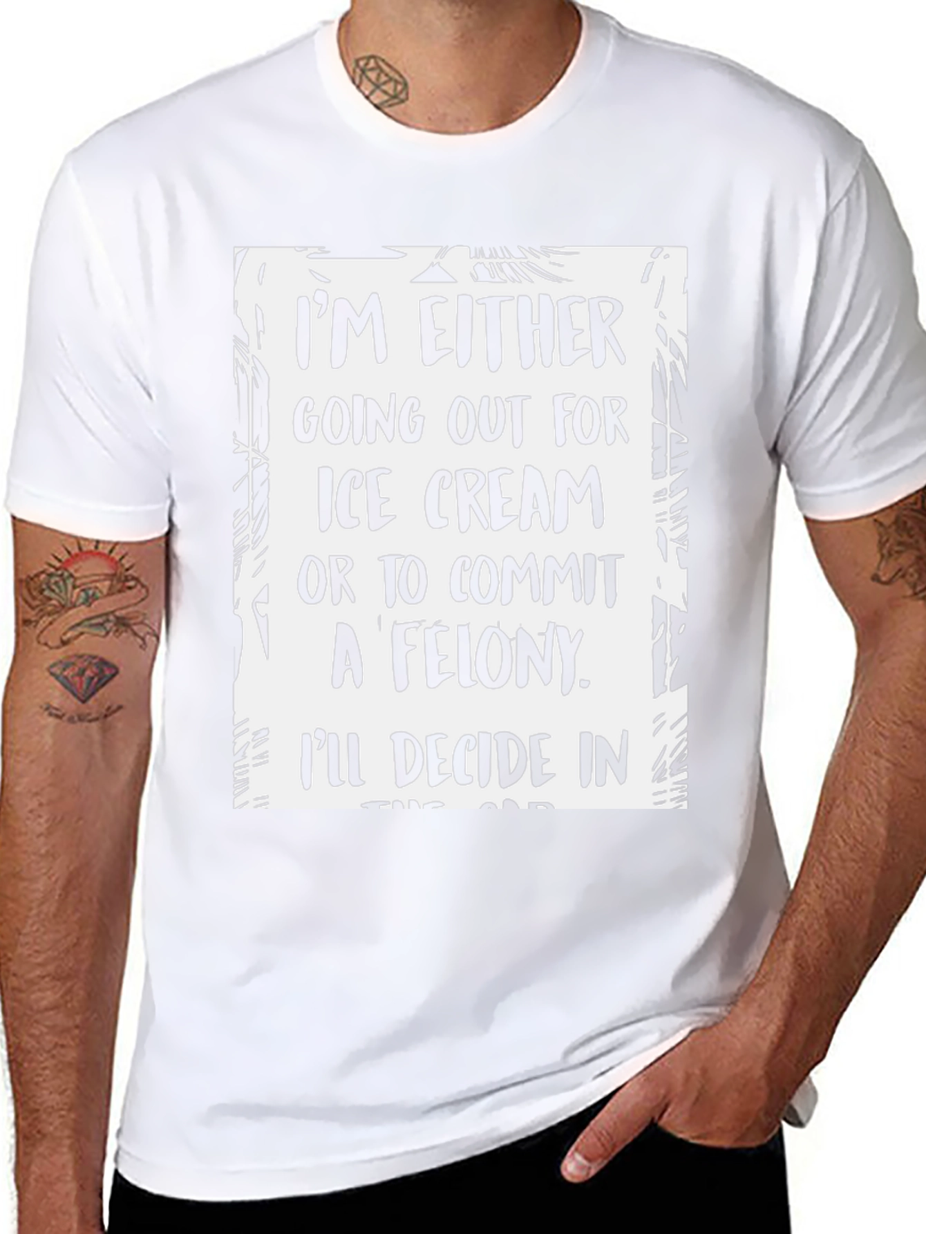 Funny Ice Cream or Felony Graphic T-Shirt