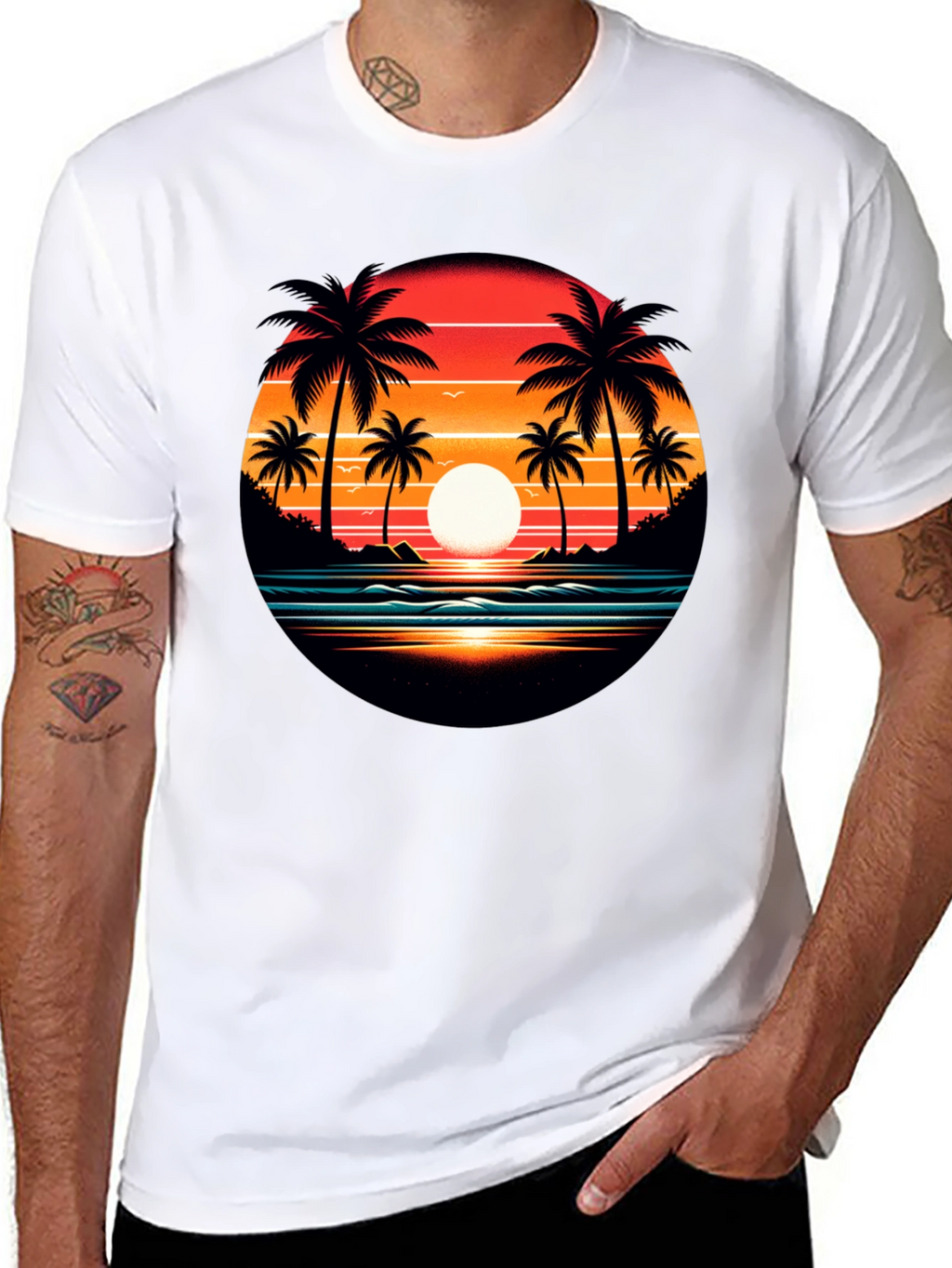 Sunset Palm Tree Graphic Tee