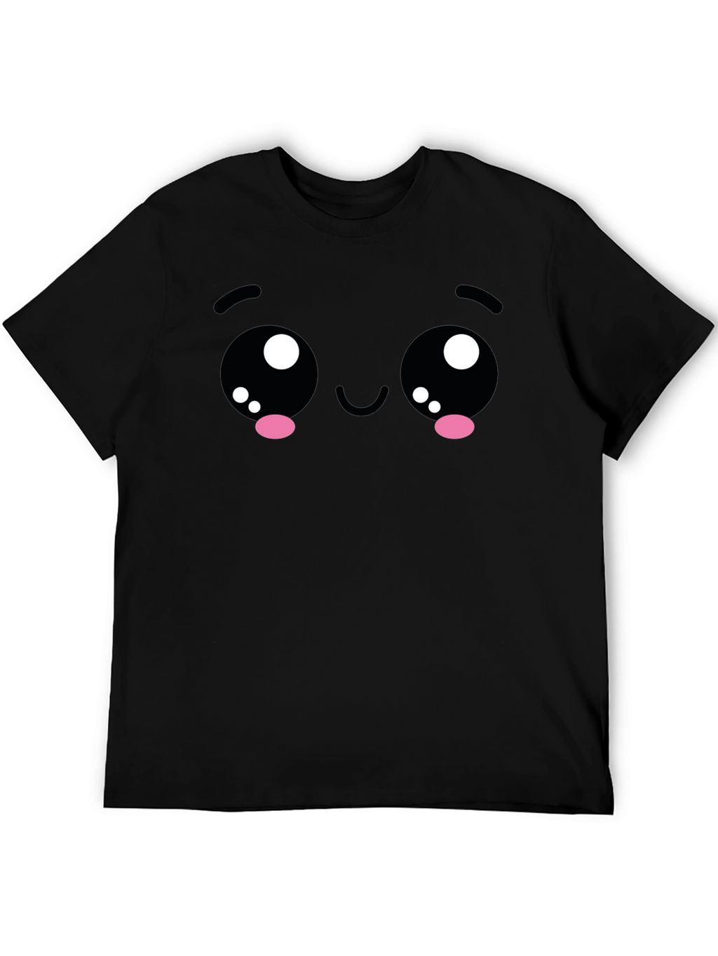 Kawaii Face Black T-Shirt - Cute Anime Style