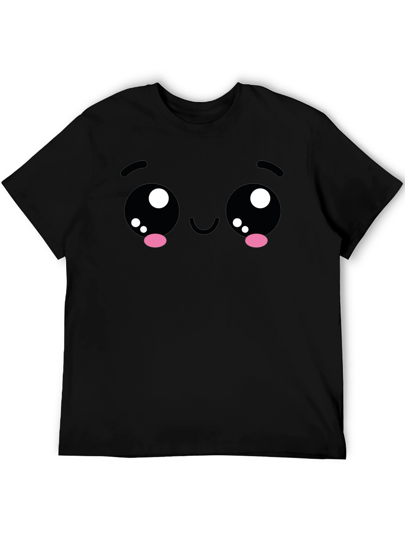 Kawaii Face Black T-Shirt - Cute Anime Style