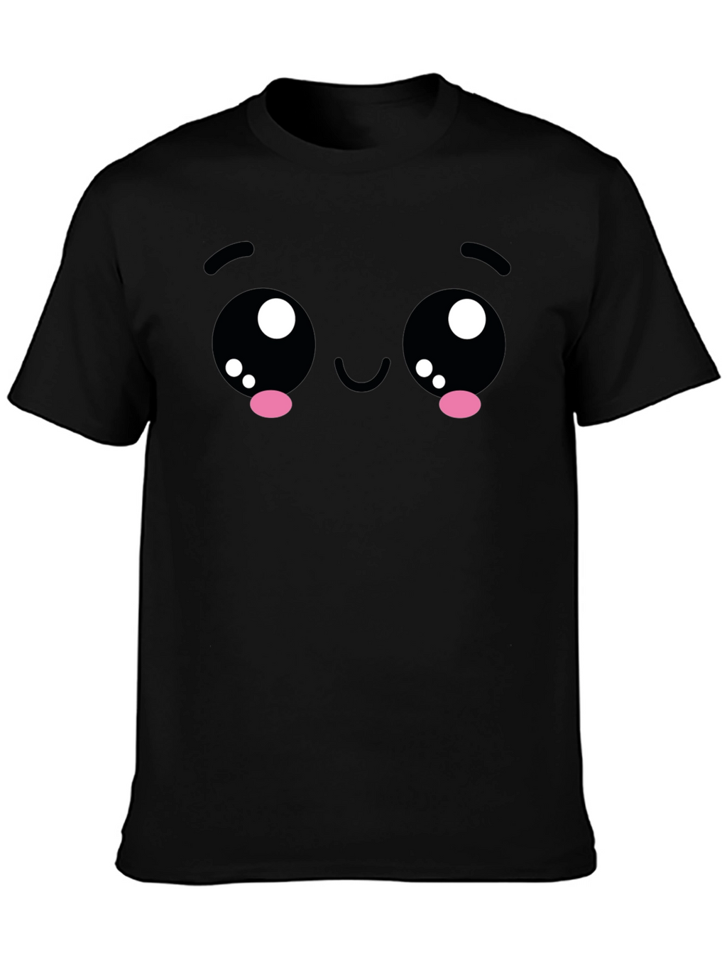 Kawaii Face Black T-Shirt - Cute Anime Style