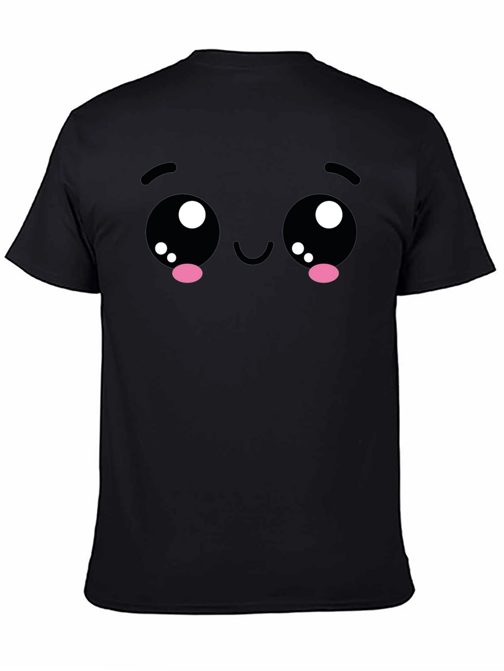 Kawaii Face Black T-Shirt - Cute Anime Style