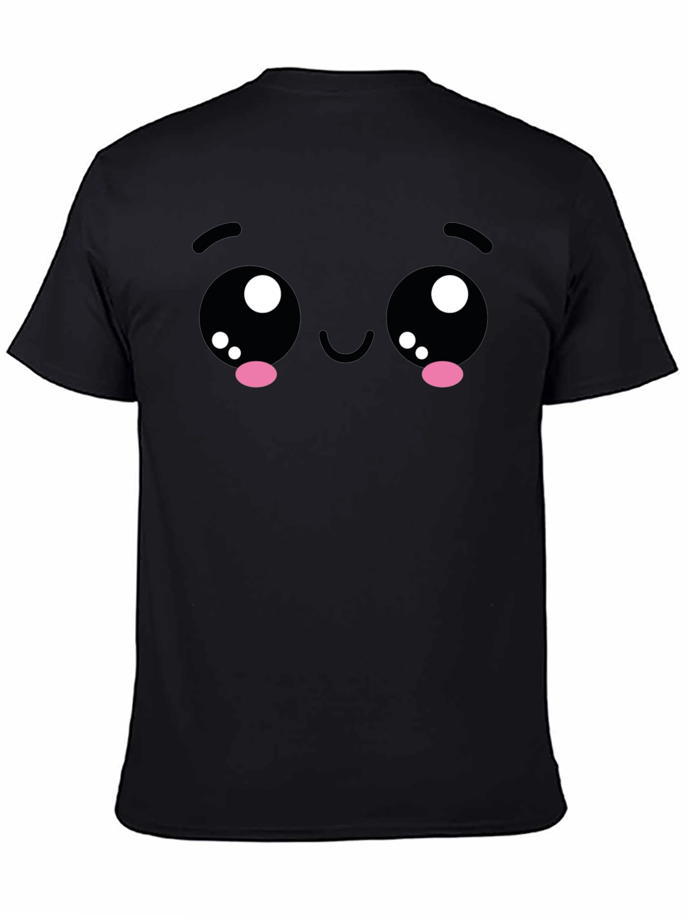 Kawaii Face Black T-Shirt - Cute Anime Style