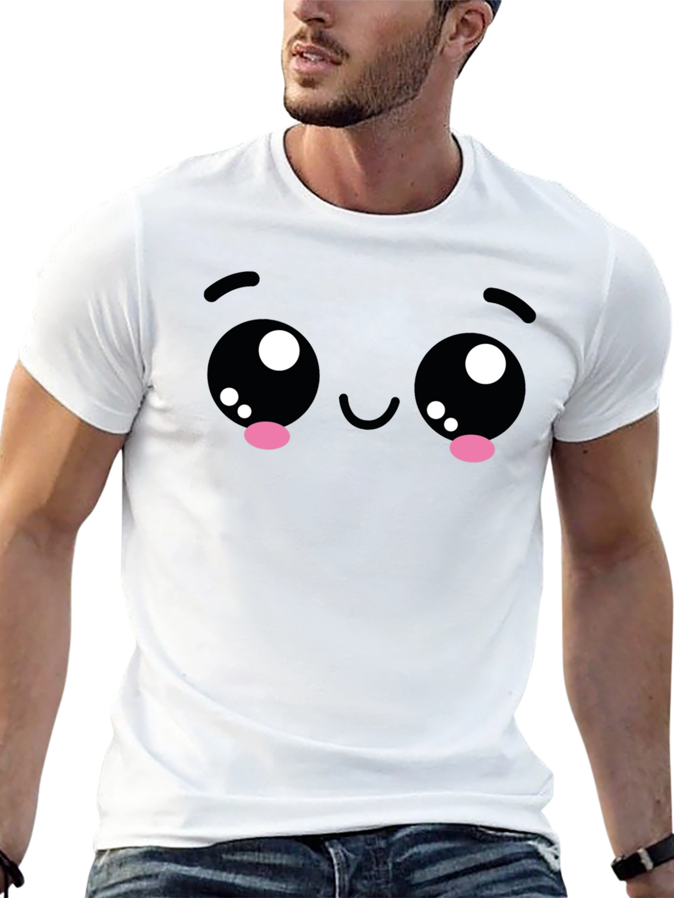 Kawaii Face Black T-Shirt - Cute Anime Style