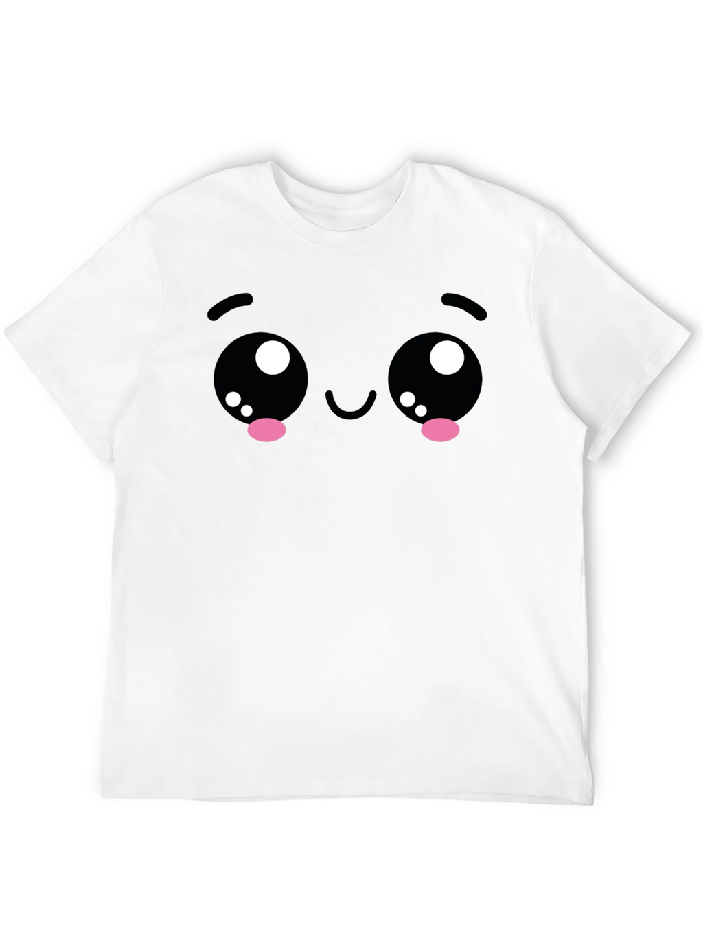 Kawaii Face Black T-Shirt - Cute Anime Style
