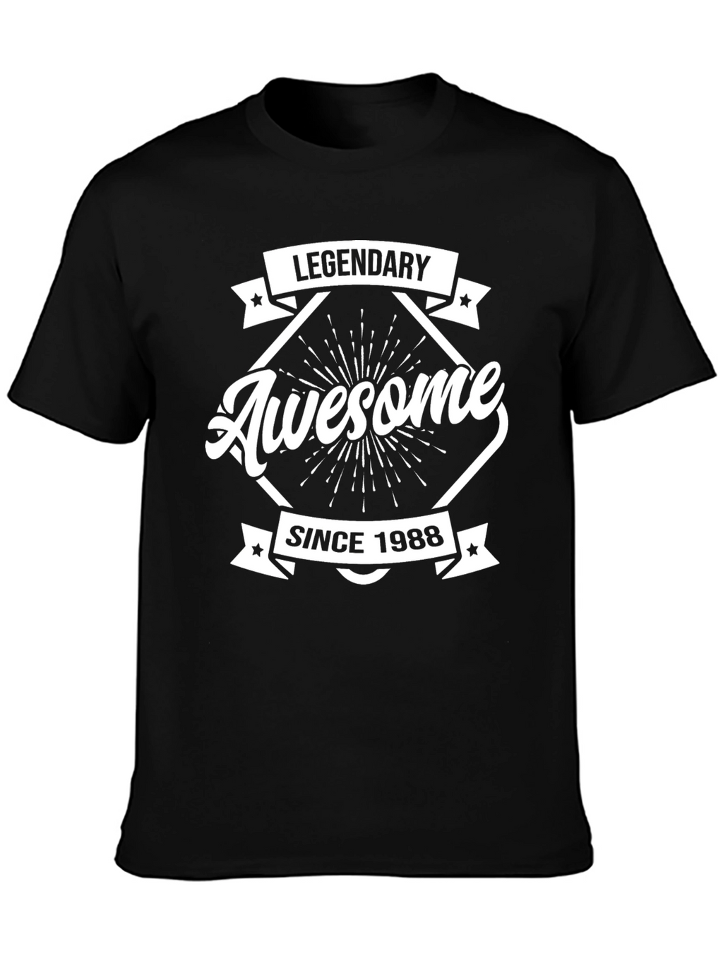 Legendary Awesome Since 1988 Black Graphic T-Shirt