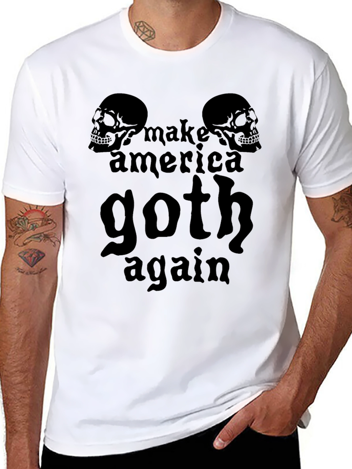 Make America Goth Again T-Shirt Skull Graphic Tee