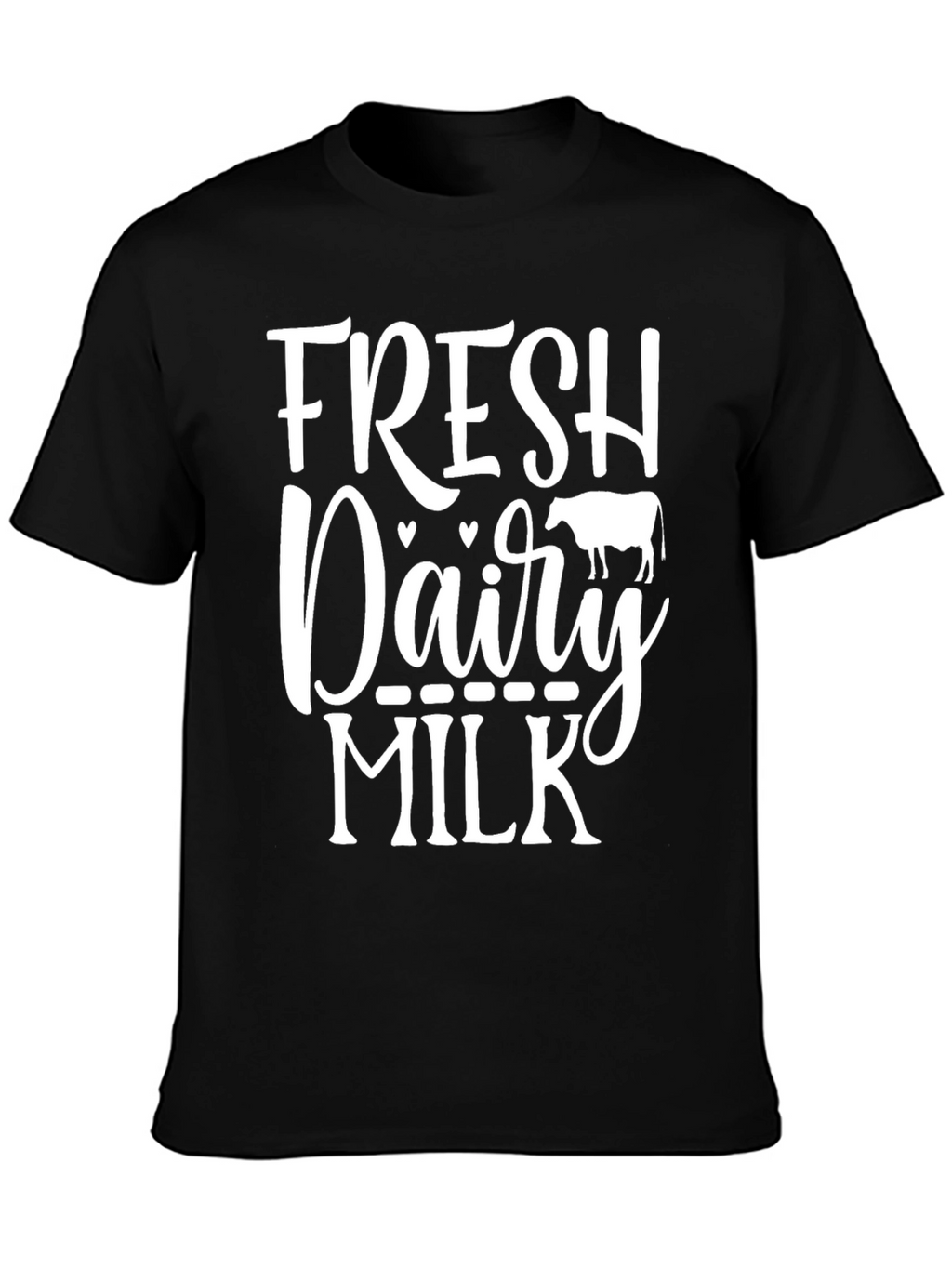 Fresh Dairy Milk Graphic Tee - Black Cotton T-Shirt