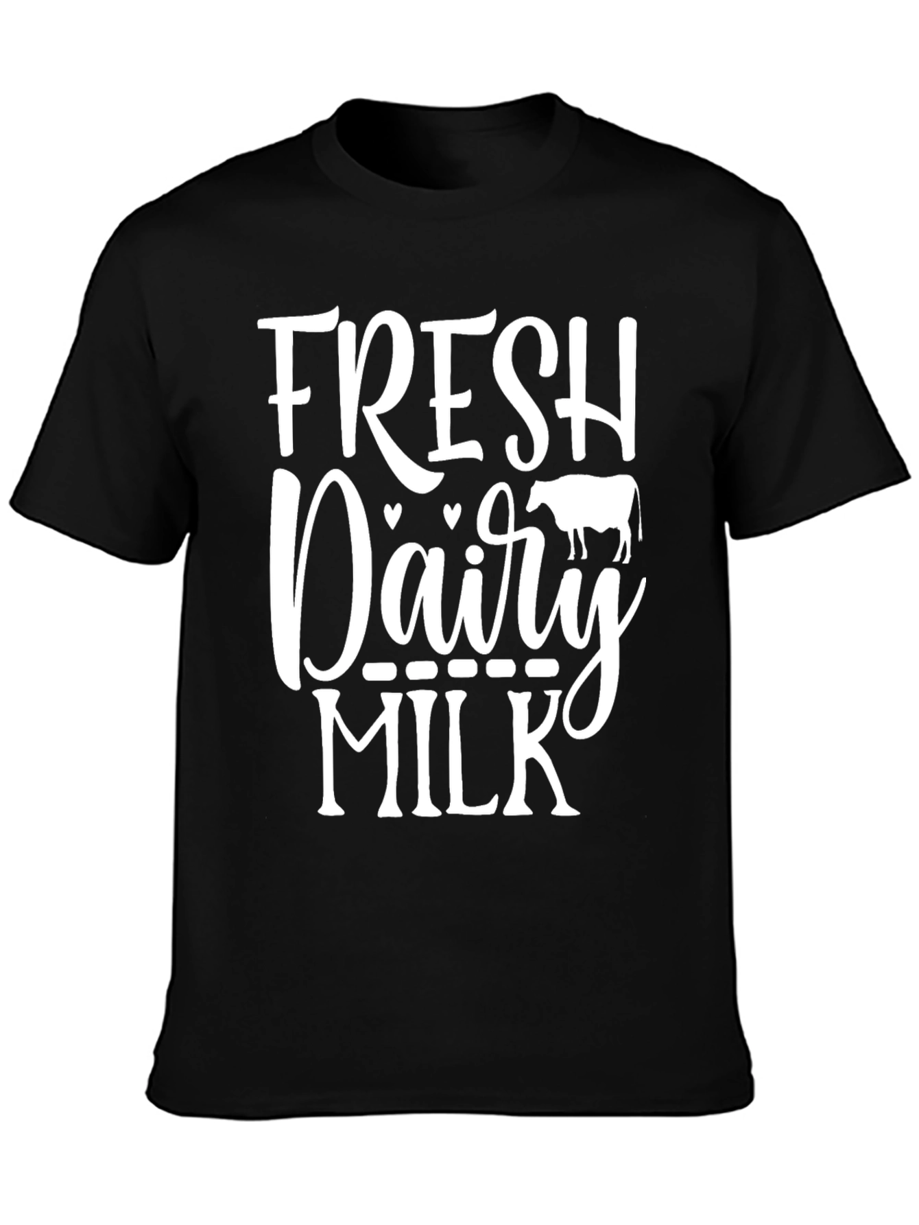 Fresh Dairy Milk Graphic Tee - Black Cotton T-Shirt