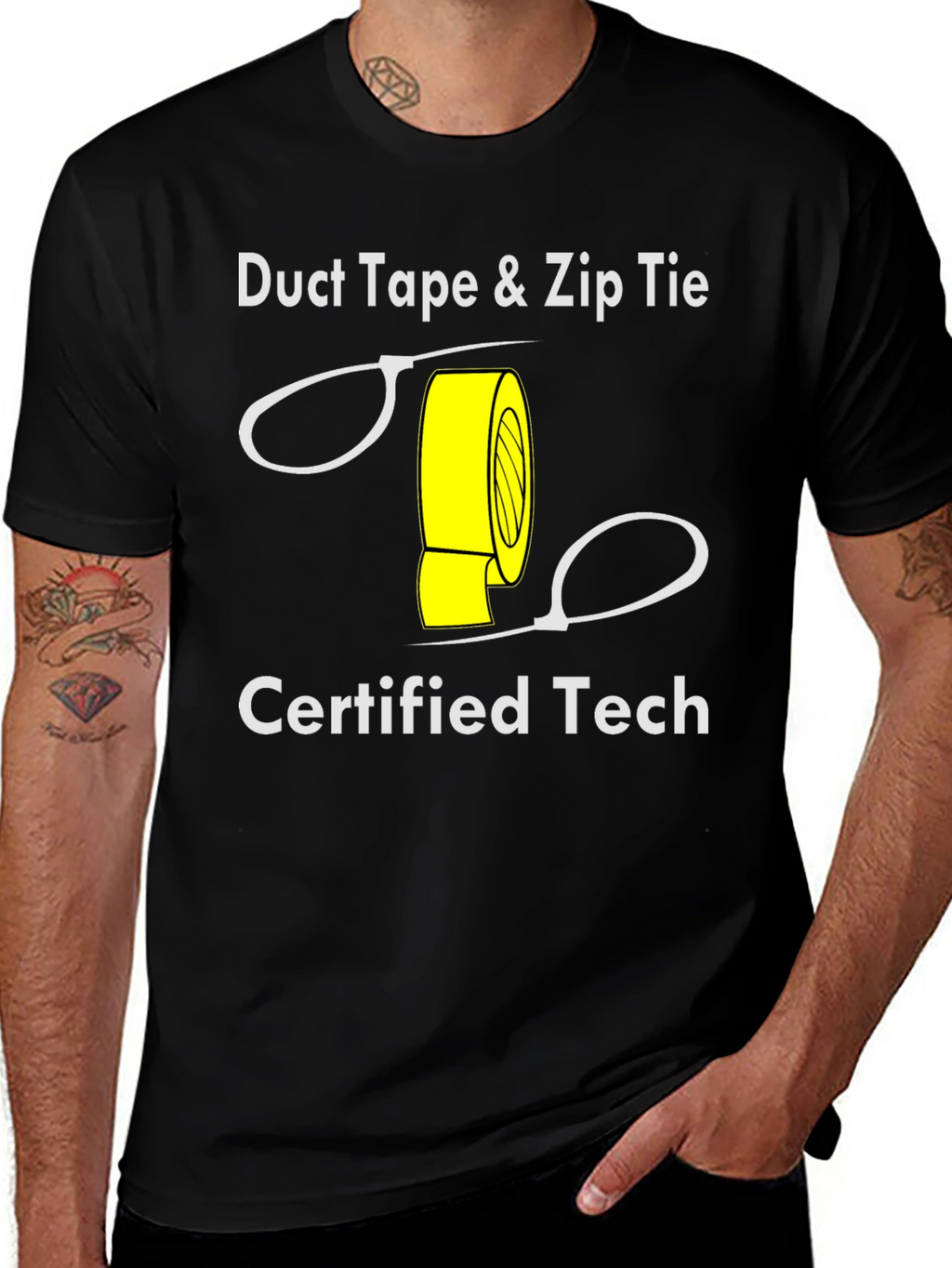 Duct Tape & Zip Tie Certified Tech T-Shirt
