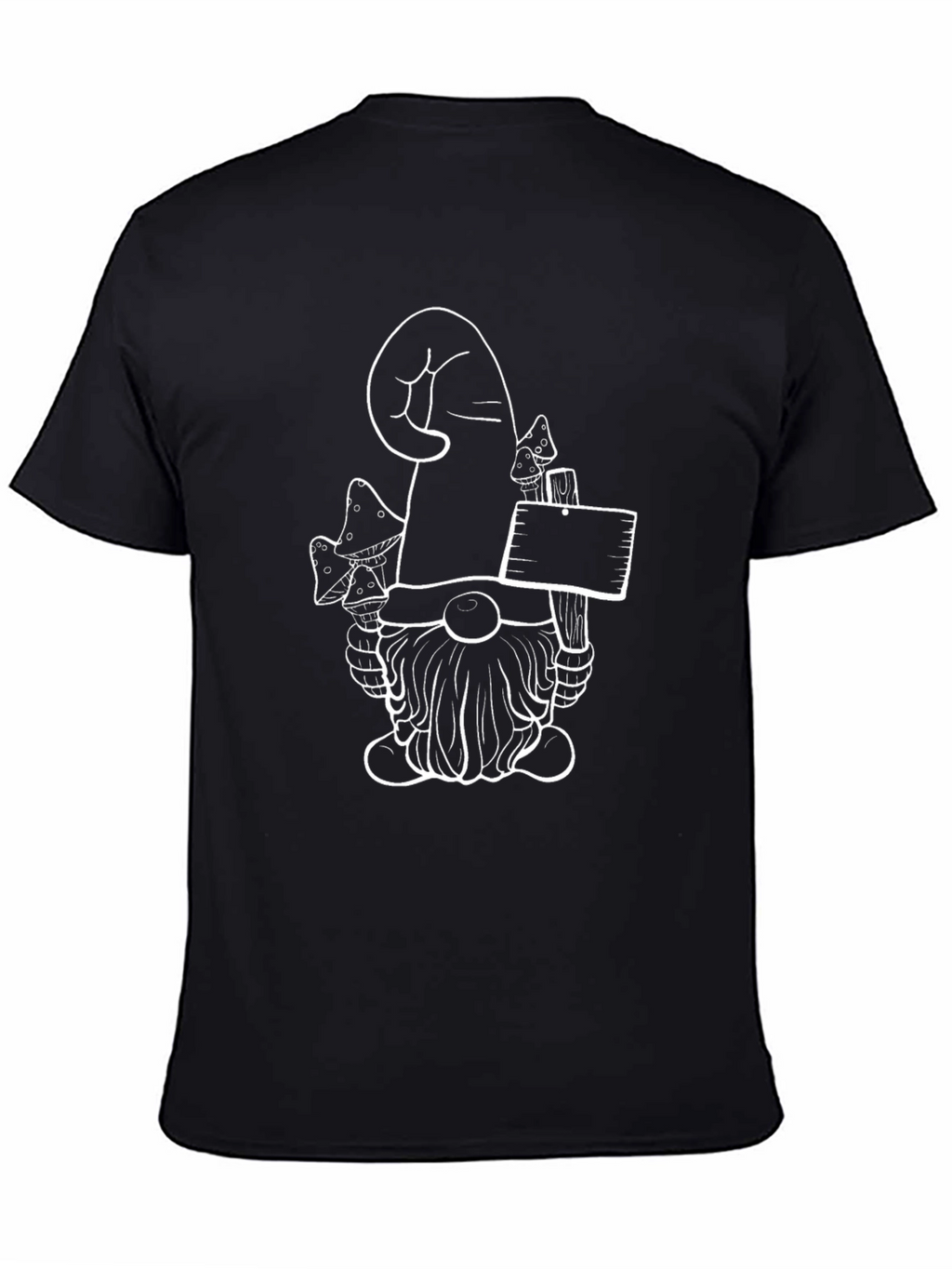 Mushroom Gnome Graphic Tee - Black