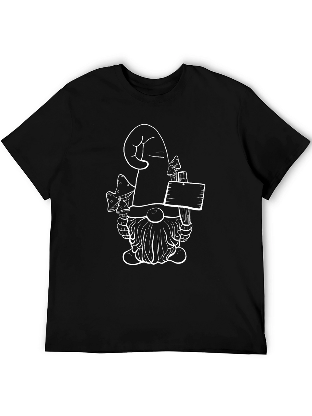 Mushroom Gnome Graphic Tee - Black